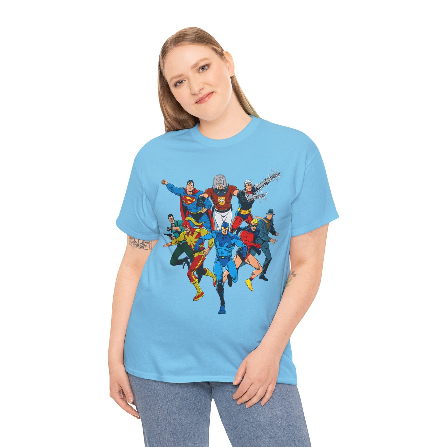 Charlton Characters T-Shirt - DC Comics - Captain Atom, Peacemaker, The Question, Blue Beetle, Judomaster
