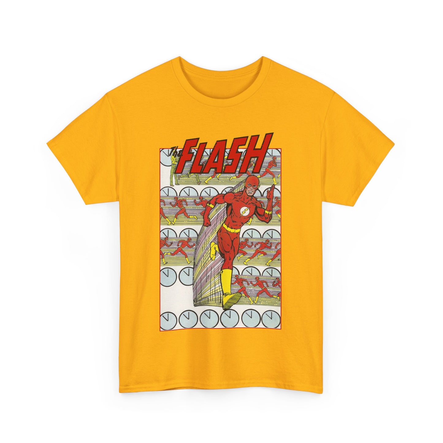 Flash T-Shirt - George Perez Art - JLA Postcard Set - 1980s Art - Justice League of America Satellite Era - Barry Allen, the Fastest Man Alive - DC Comics