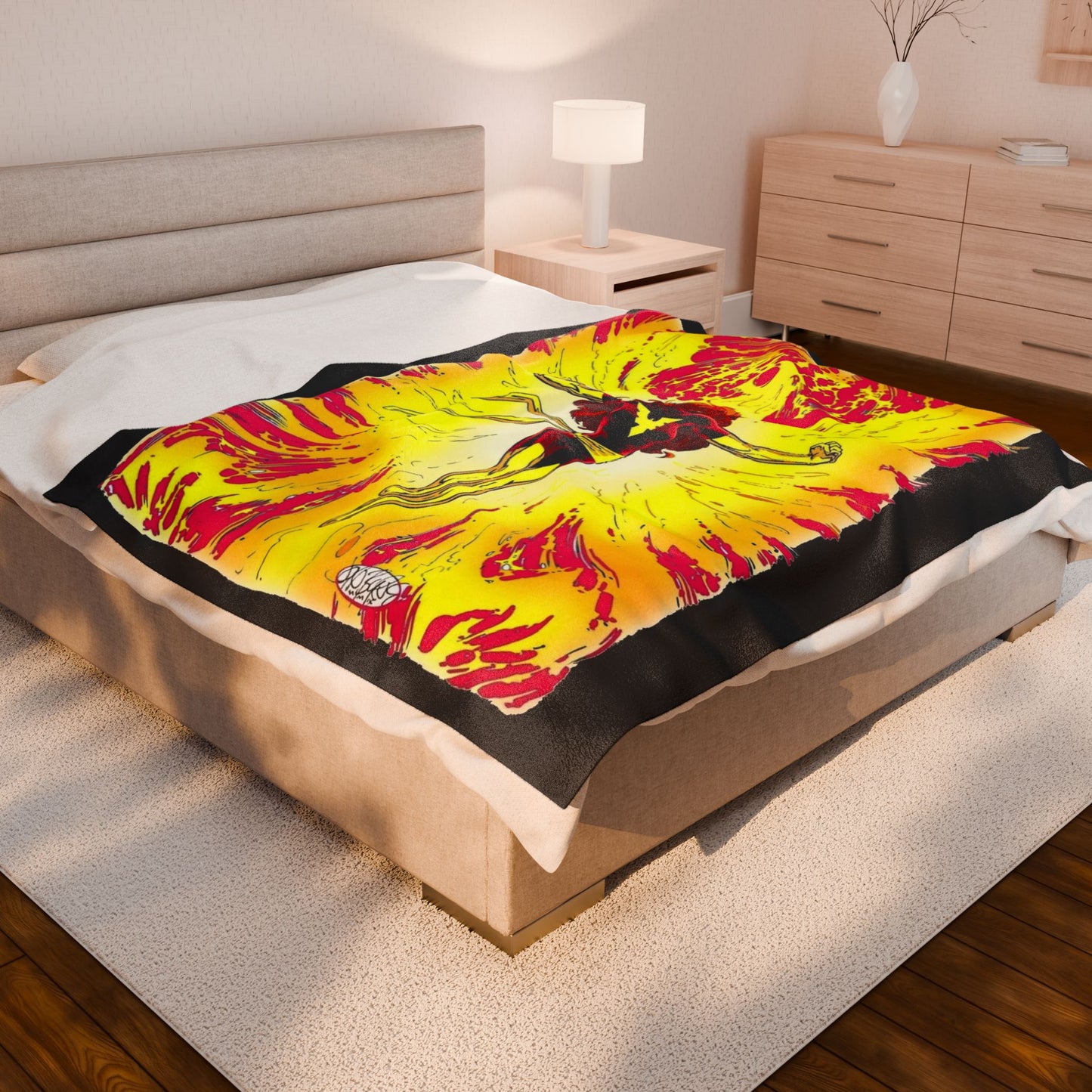 Dark Phoenix Velveteen Plush Blanket 60x80" - John Byrne Art - Uncanny X-Men Saga, Jean Grey - Marvel Comics
