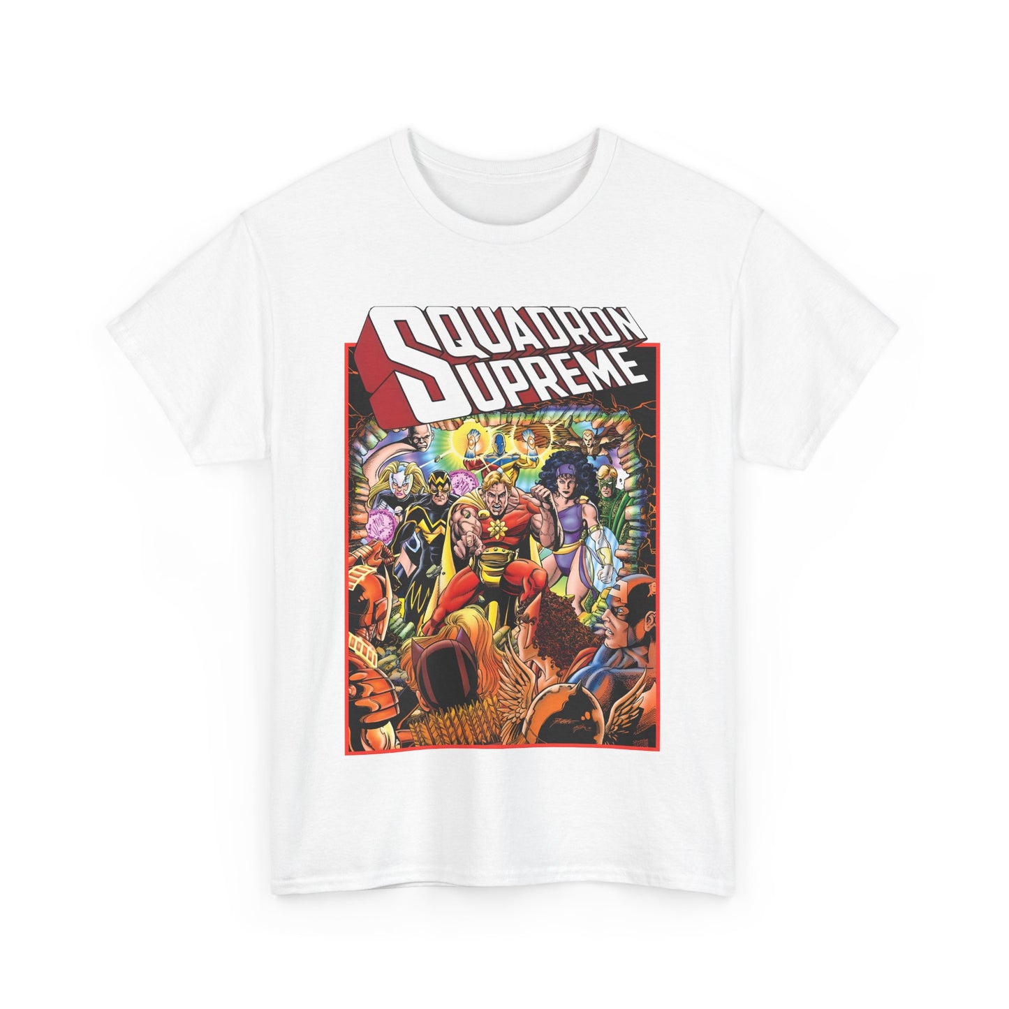 Squadron Supreme T-Shirt - George Perez Art - Hyperion, Nighthawk, Doctor Spectrum, Power Princess, Whizzer - Marvel Comics