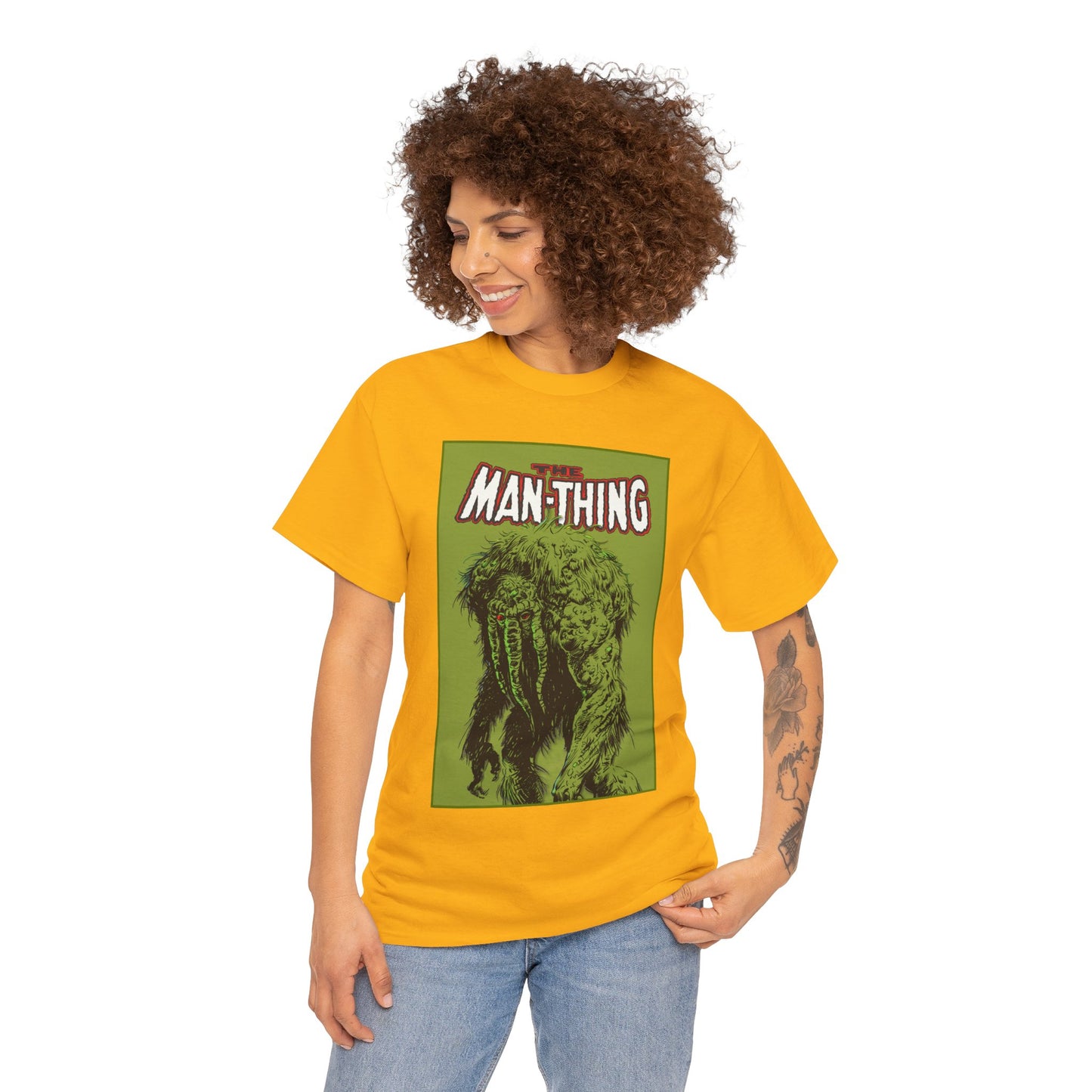 Man-Thing T-Shirt - Marvel Comics - Whatever Knows Fear Burns At The Touch - Swamp Monster