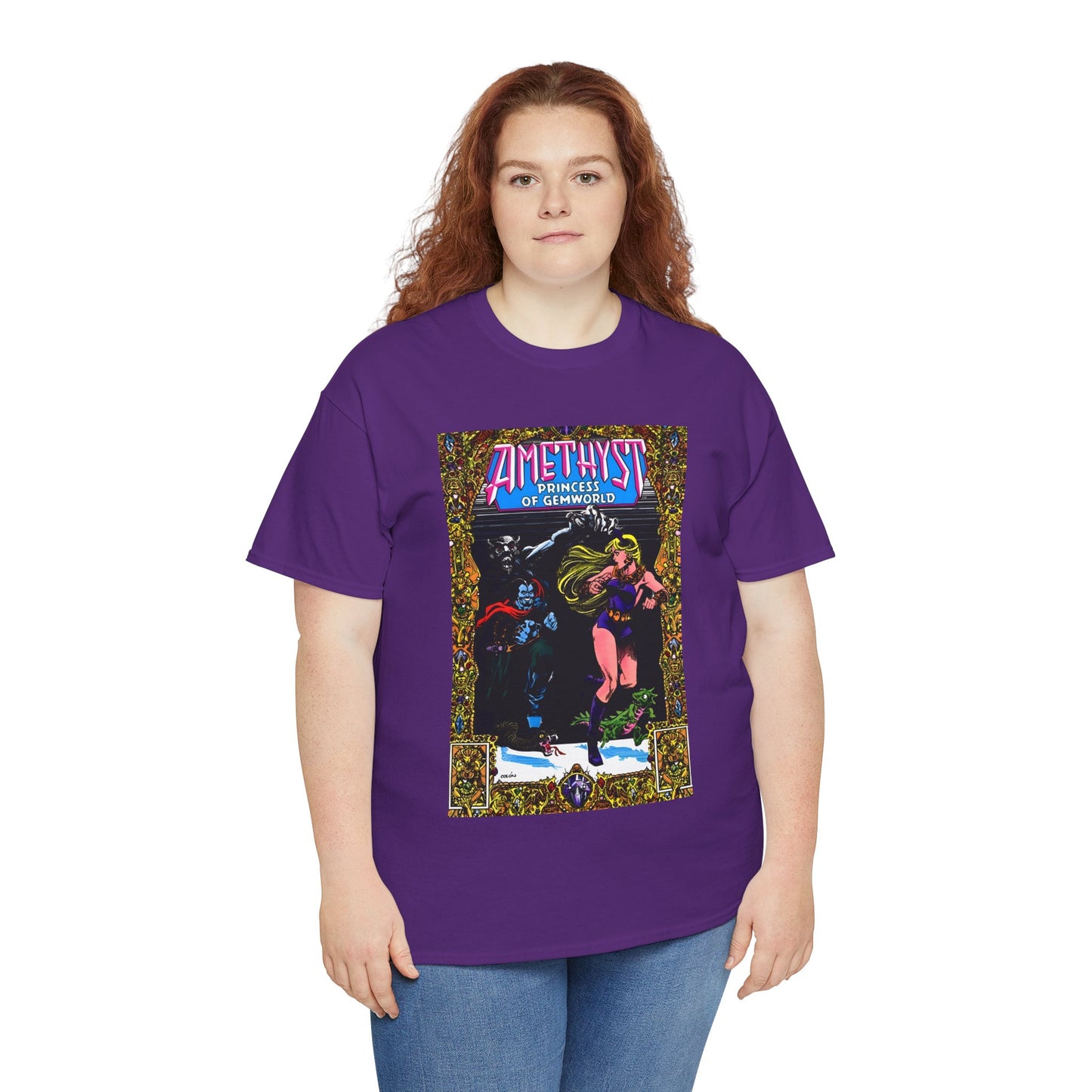 Amethyst Princess of Gemworld T-Shirt - Ernie Colon Art - Bejeweled Cover - Dark Opal - DC Comics