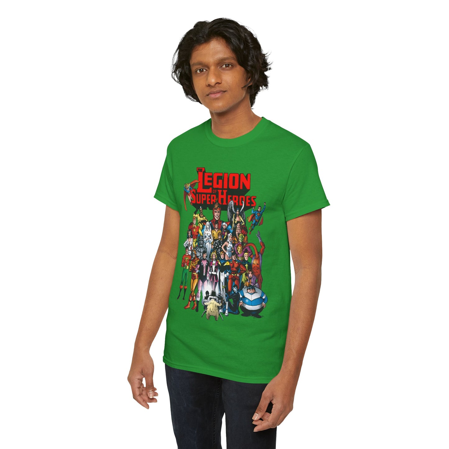 Legion of Super-Heroes T-Shirt - #300 Cover Art - Cosmic Boy, Saturn Girl, Superboy, Wildfire, Mon-El, Dream Girl, Brainiac 5, Supergirl - DC Comics