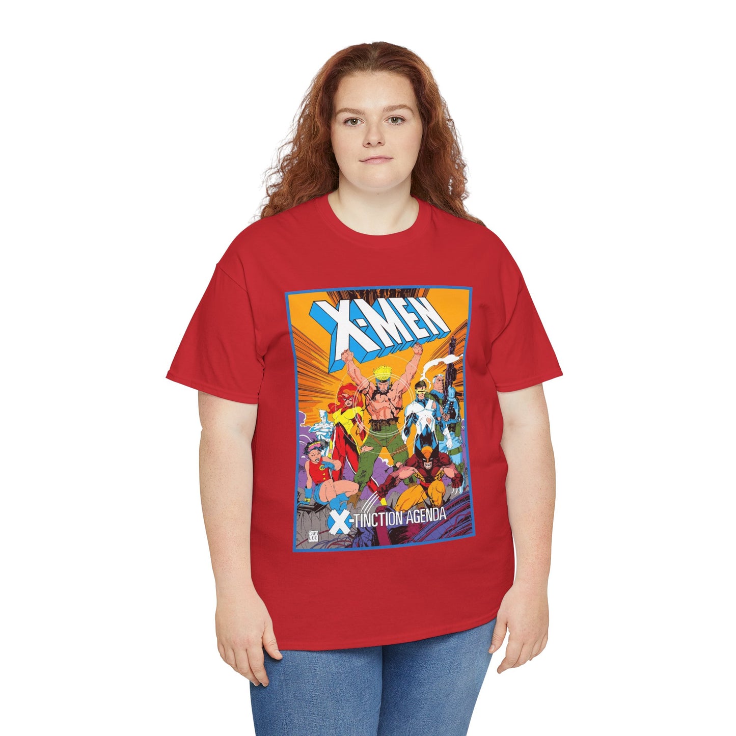 Uncanny X-Men T-Shirt - Jim Lee Art - Wolverine, Cyclops, Jean Grey, Cable, Iceman, Havok, Jubilee - X-Tinction Agenda - Marvel Comics