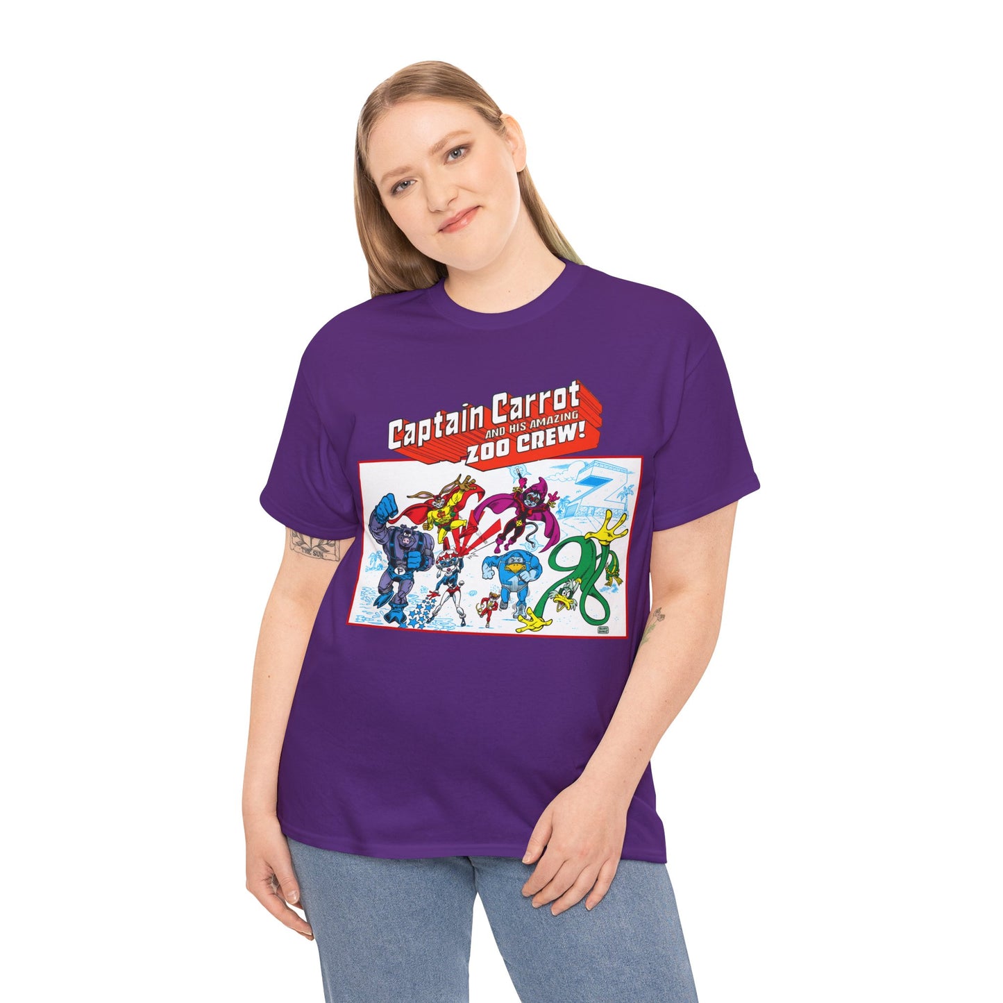 Captain Carrot & His Amazing Zoo Crew T-Shirt - DC Comics Series - Funny Animal Retro 1980s - Pig-Iron, Yankee Poodle, Rubberduck