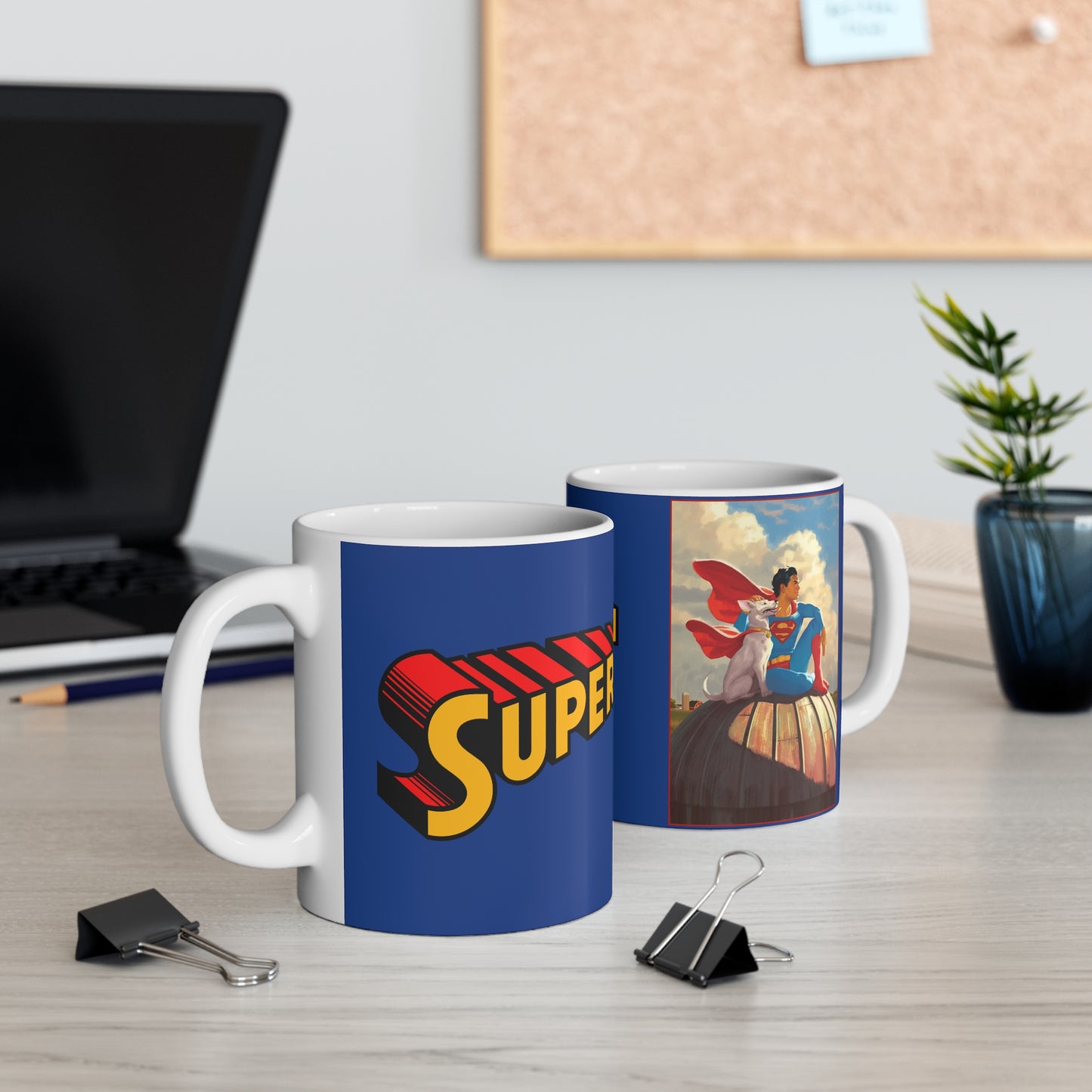 Superman & Krypto Coffee Mug 11oz - Man of Steel, Metropolis, Smallville - DC Comics - New 2025 Movie