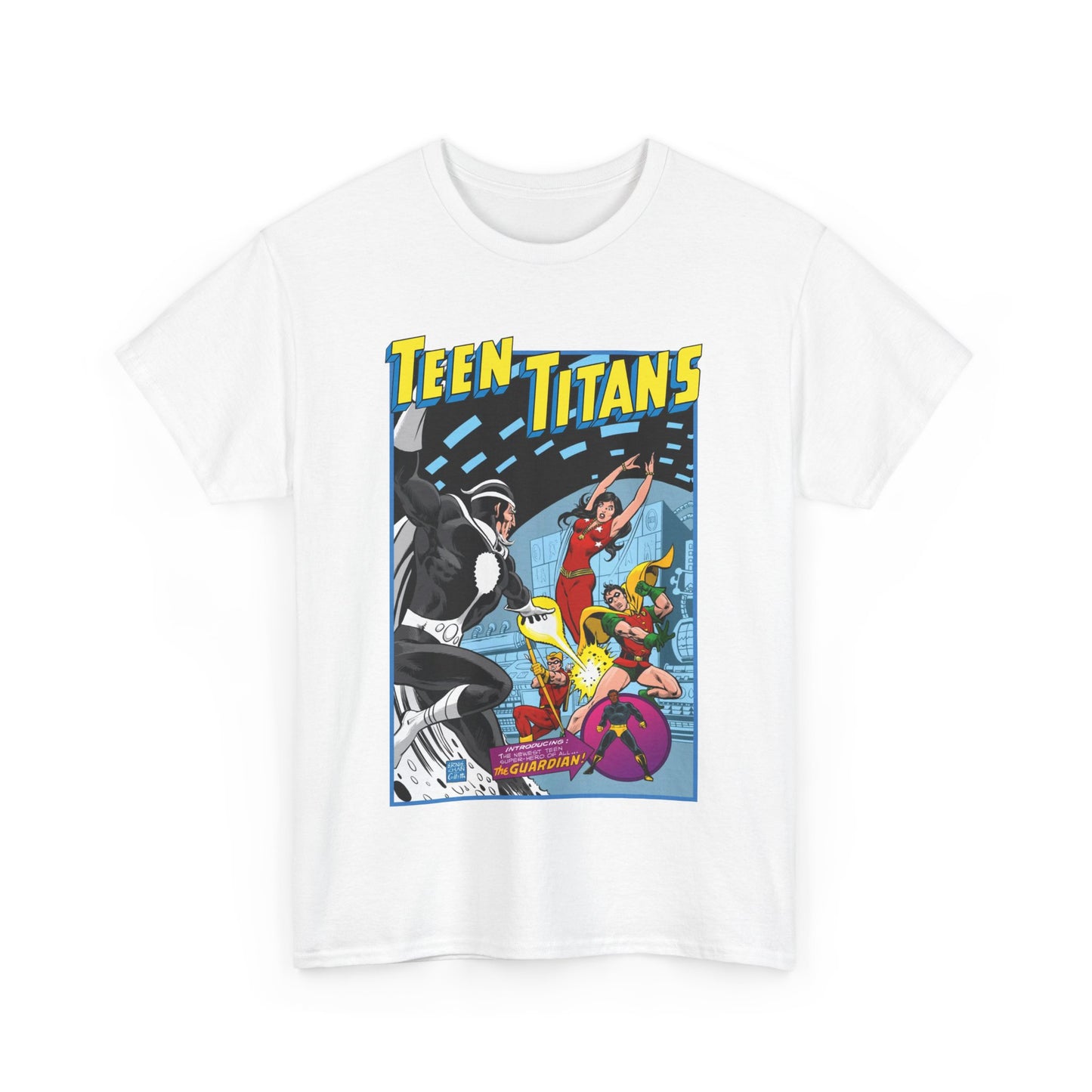 Teen Titans T-Shirt - Bronze Age DC Comics - Dr Light, Wonder Girl, Robin, Mal, Guardian, Speedy - Ernie Chan Cover Art from Issue #44