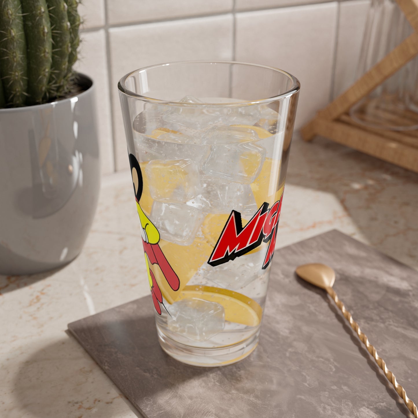 Mighty Mouse Pint Glass, 16oz - Terrytoons - Classic Cartoon Character