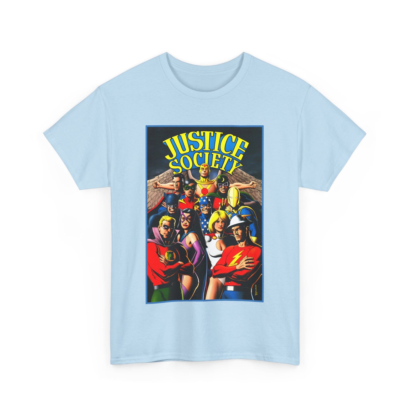 Justice Society T-Shirt - Brian Bolland Art - Dr. Fate, Huntress, Power Girl, Green Lantern, Hawkman, Wildcat - DC Comics - JSA