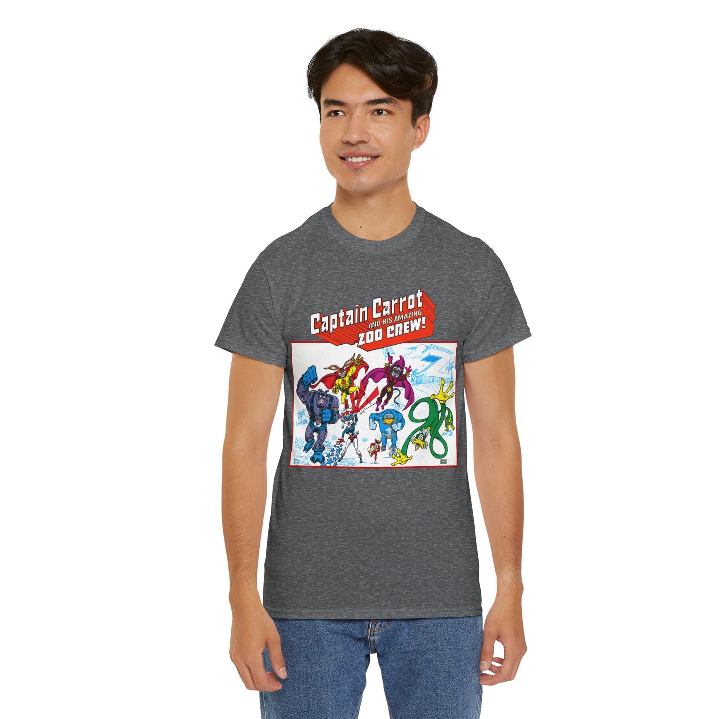 Captain Carrot & His Amazing Zoo Crew T-Shirt - DC Comics Series - Funny Animal Retro 1980s - Pig-Iron, Yankee Poodle, Rubberduck