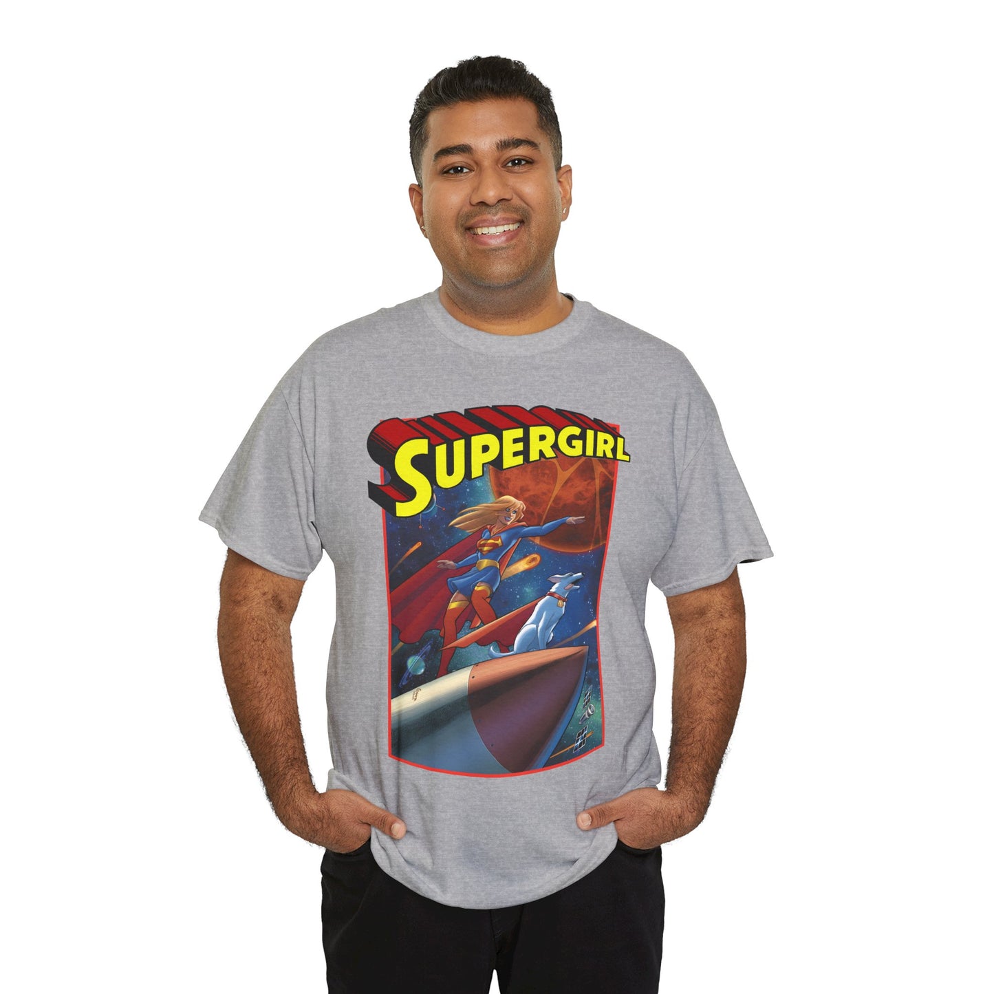 Supergirl & Krypto T-Shirt - Amanda Conner Art - Kara from Krypton - Superman's Pet Superdog - DC Comics