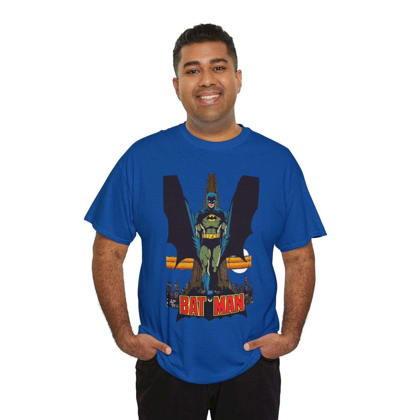 Batman T-Shirt - George Perez Art - JLA 80s Postcard Set - DC Comics - Gotham City - Justice League of America Member