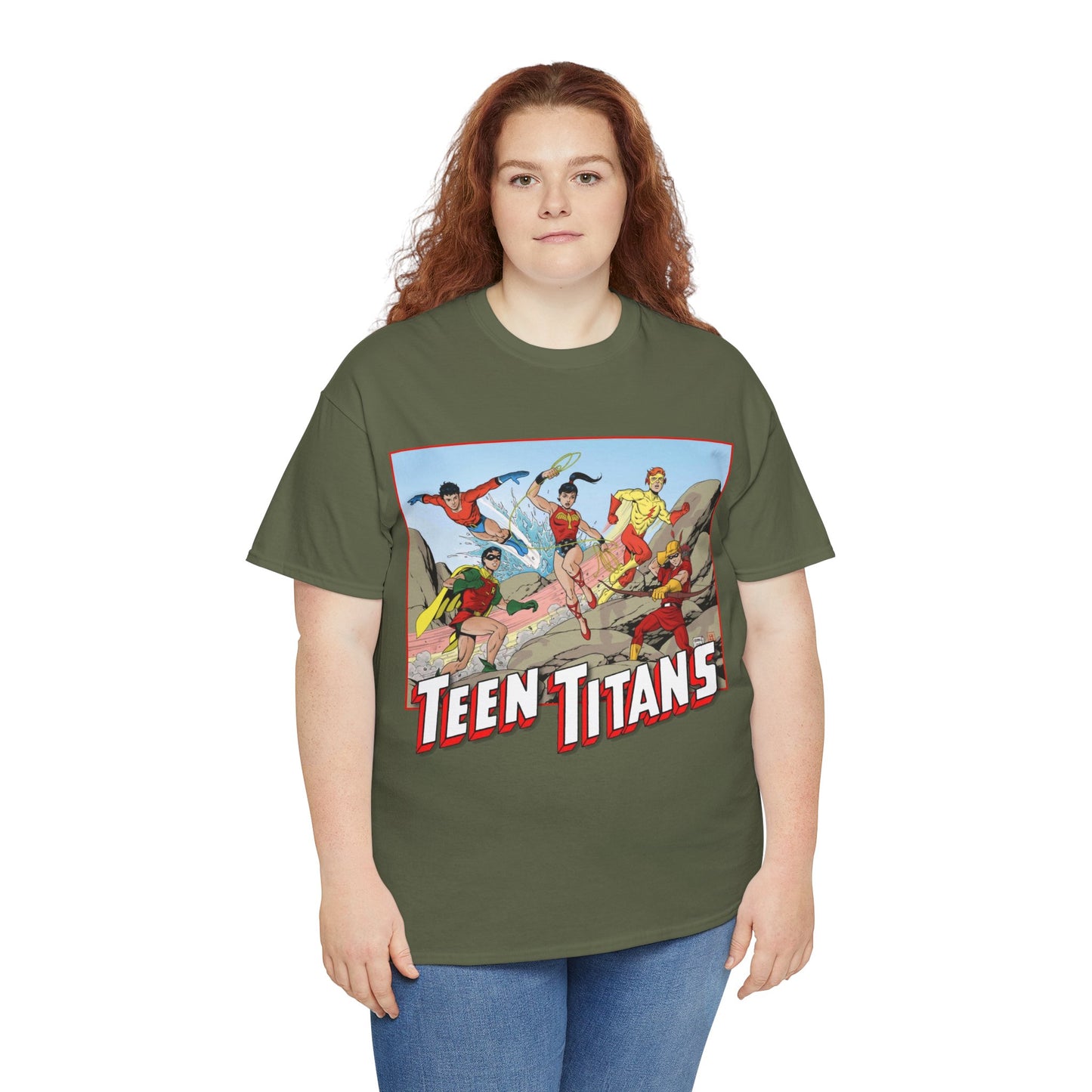 Teen Titans T-Shirt - Tom Grummett Art - Robin, Wonder Girl, Kid Flash, Speedy, Aqualad - DC Comics