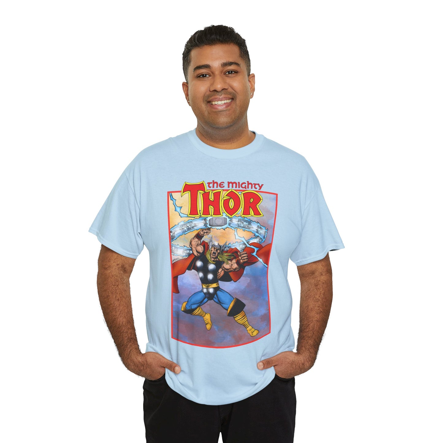 The Mighty Thor T-Shirt - George Perez Art - Mjolnir - Avengers Member - God of Thunder - Asgard Warrior - Marvel Comics