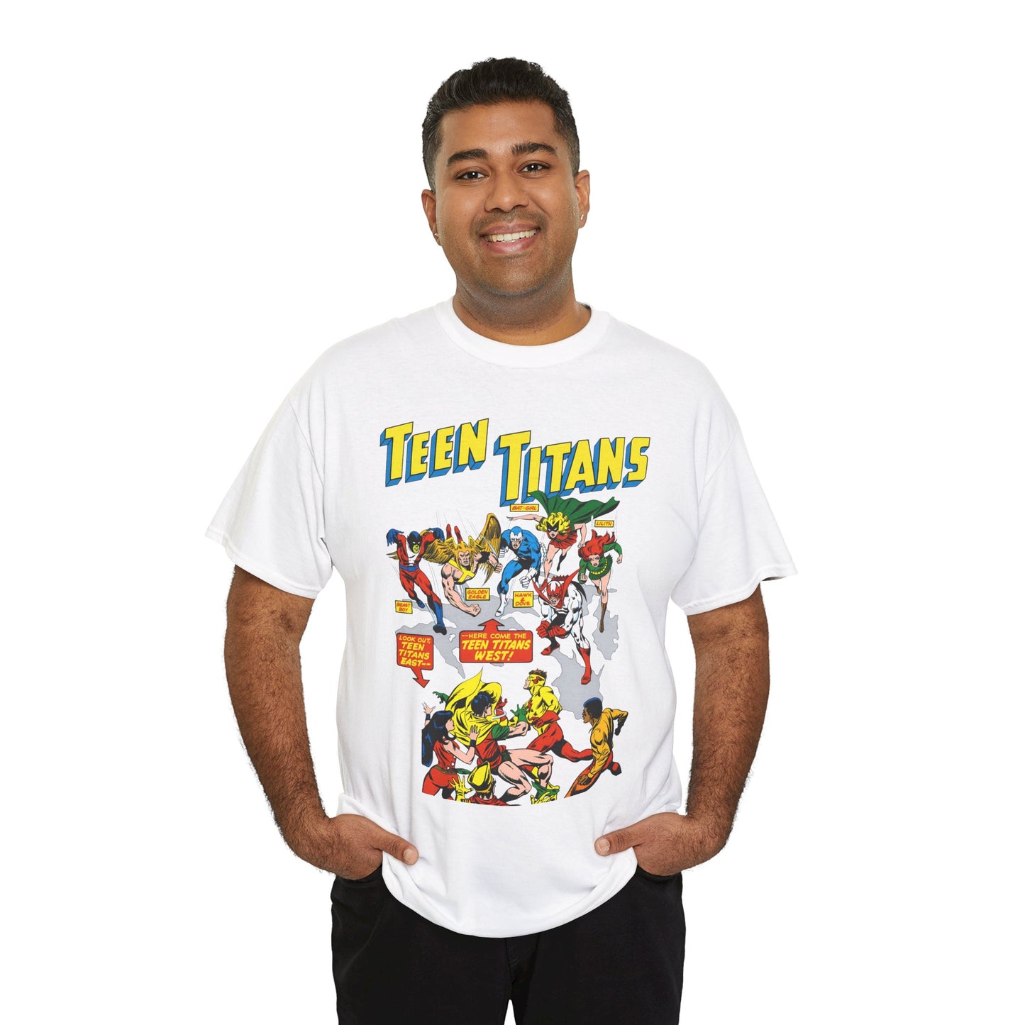 Teen Titans T-Shirt - Rick Buckler Art - Titans West, Lilith, Hawk & Dove, Beast Boy, Golden Eagle - DC Comics