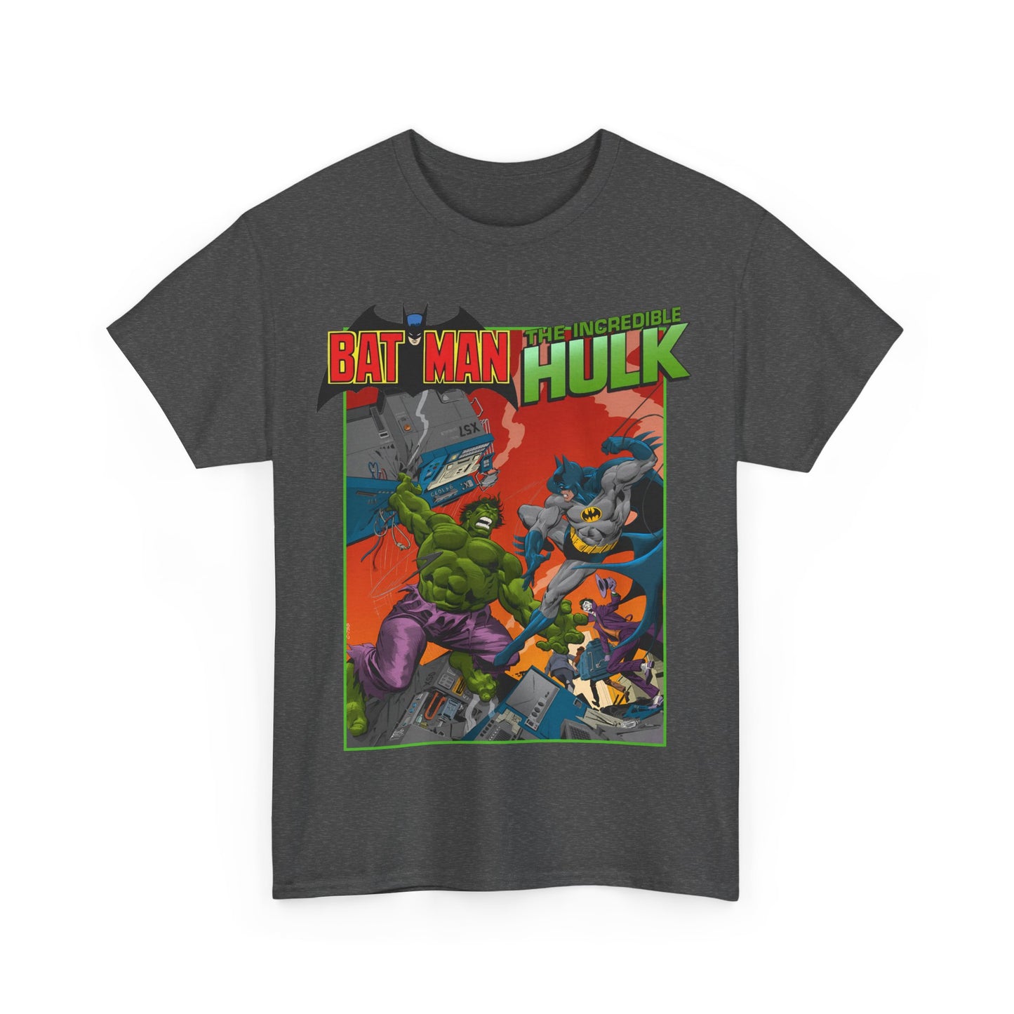 Batman Vs Incredible Hulk T-Shirt - DC Comics & Marvel - Joker - 1970s Team-Up