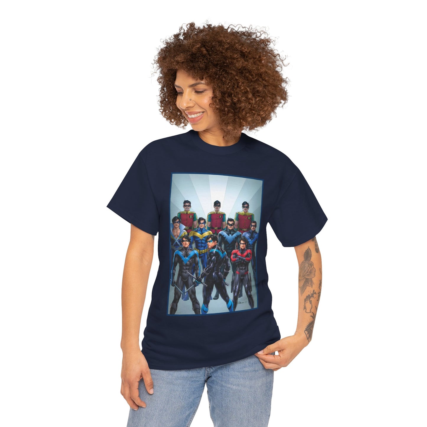 Nightwing Through the Ages T-Shirt - Nicola Scott Art - Dick Grayson, Robin the Boy Wonder - Batman Sidekick - New Teen Titans Leader - DC Comics