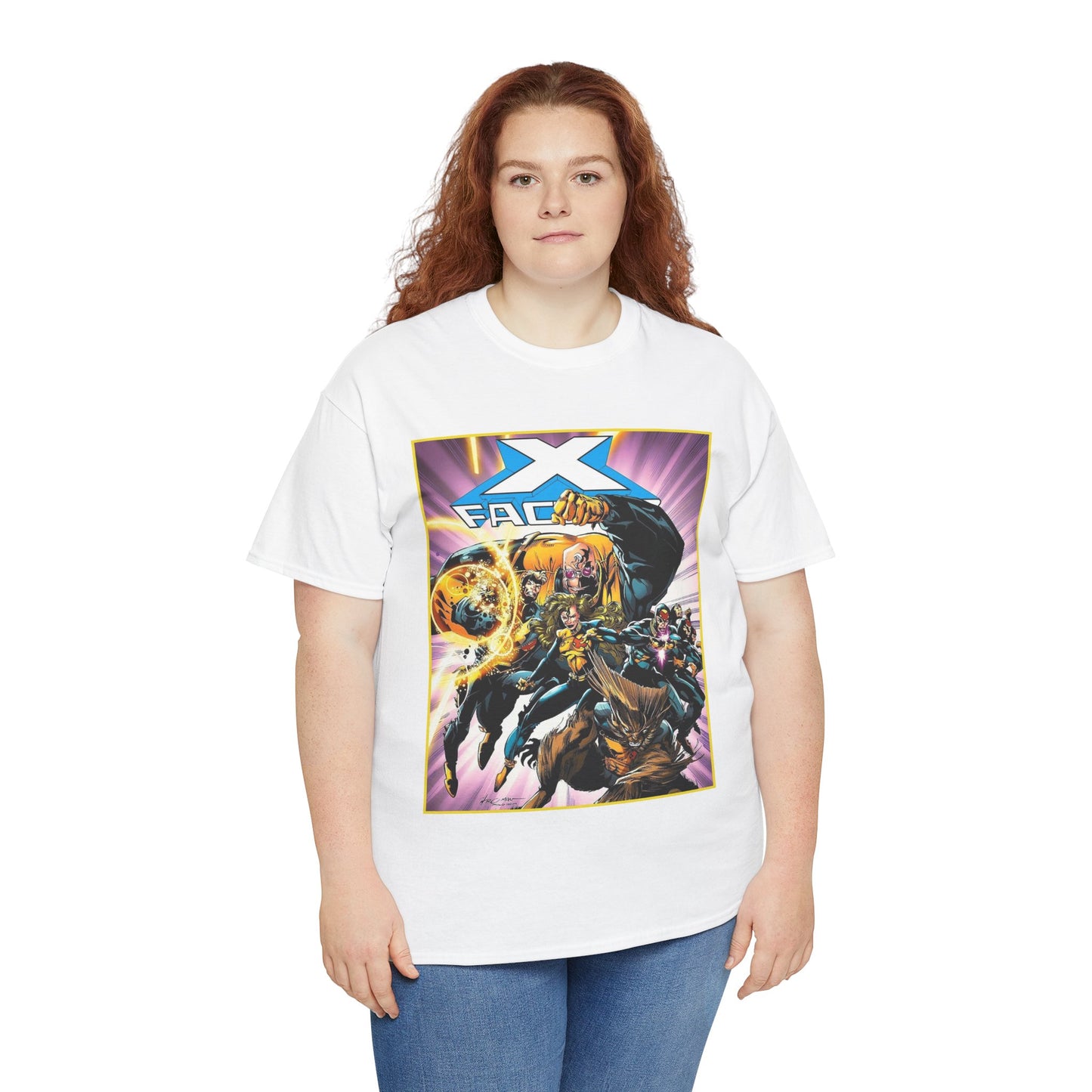 X-Factor T-Shirt - Larry Stroman Art - Polaris, Havok, Strong Guy, Jamie Madrox - X-Men Spin-Off - Mutant Heroes - Marvel Comics