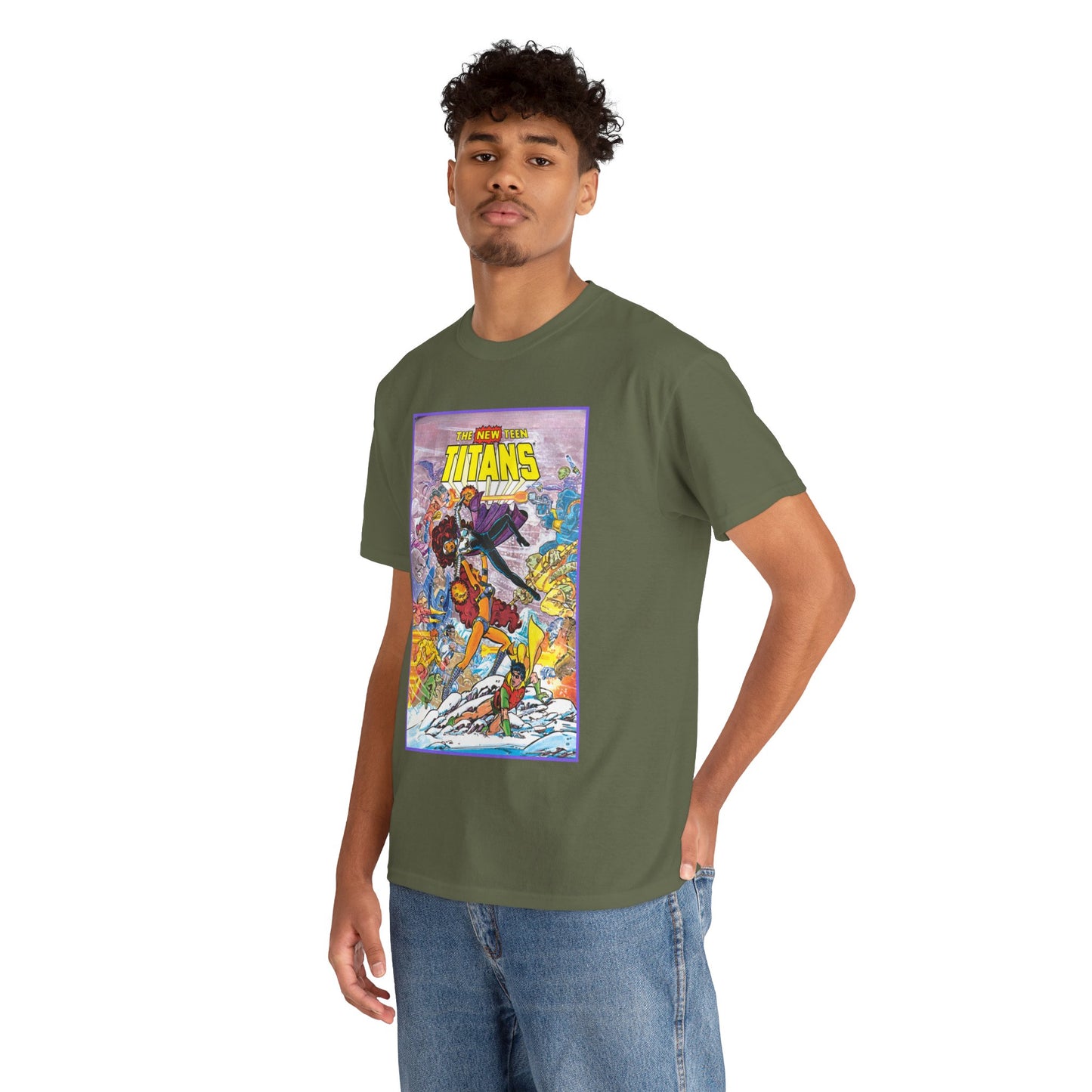 New Teen Titans T-Shirt - George Perez Art - Starfire Vs Blackfire - Omega Man - Annual #1 Cover - DC Comics