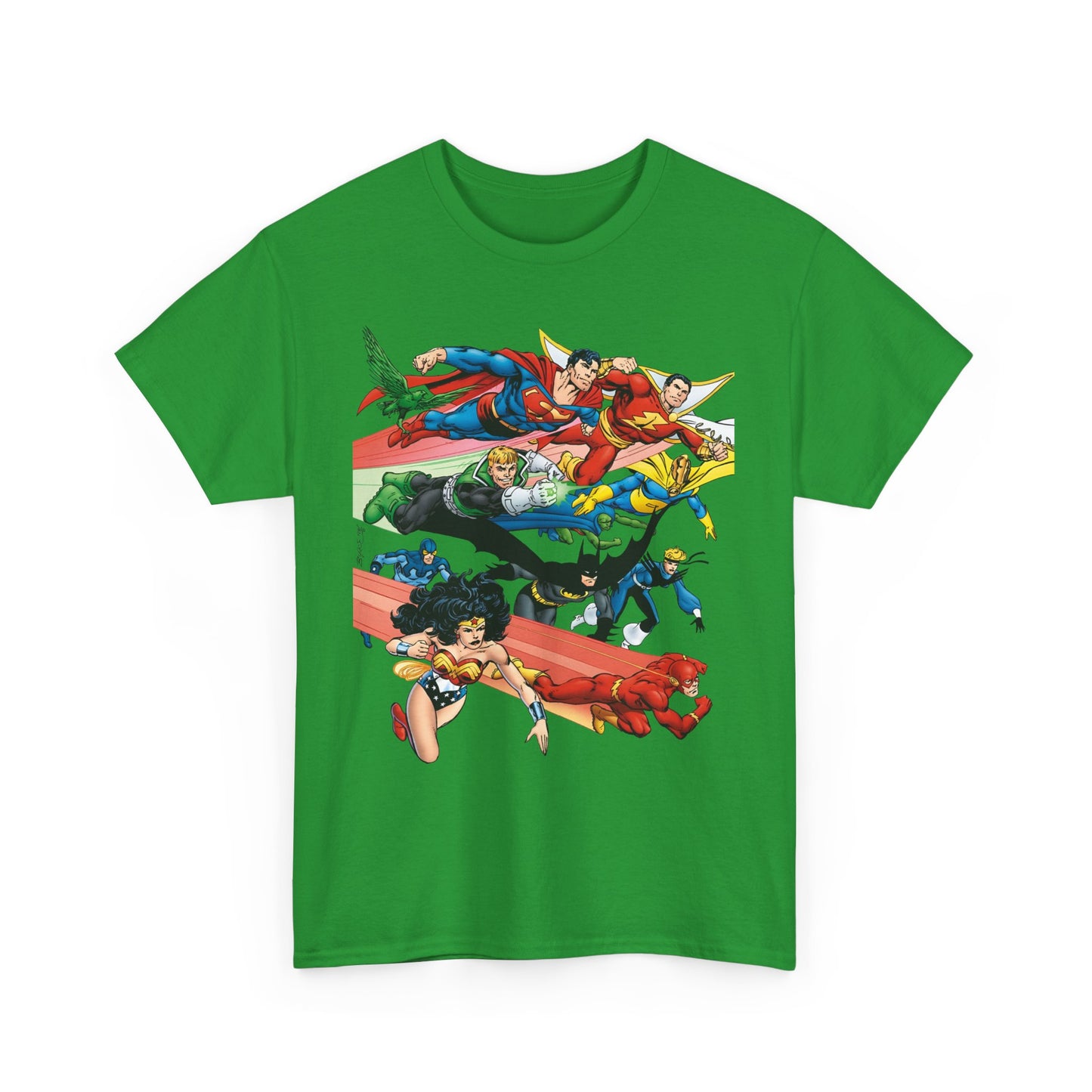 DC Legends T-Shirt - John Byrne Art - Superman, Dr Fate, Blue Beetle, Wonder Woman, Black Canary, Guy Gardner - DC Comics
