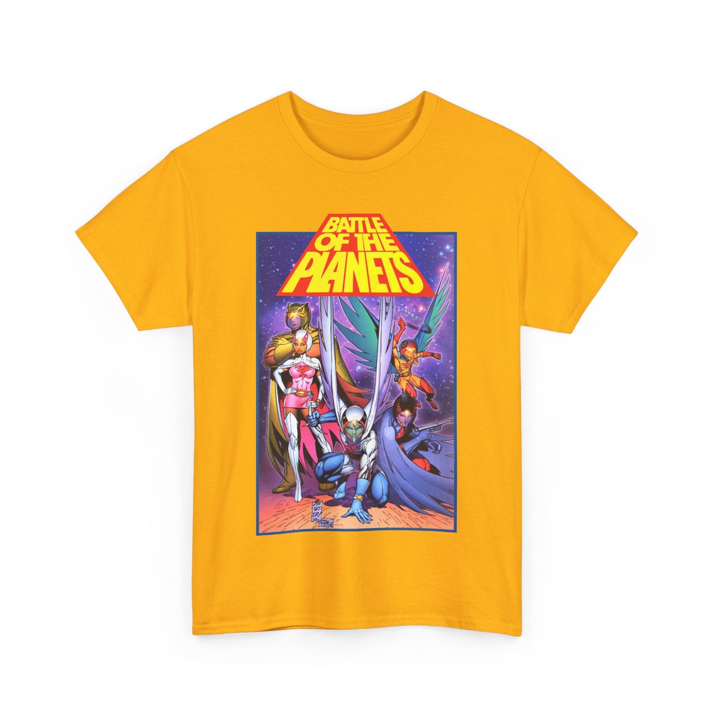 Battle of the Planets T-Shirt - Marc Silvestri Art - G-Force - Popular Gatchaman Cartoon - Mark, Jason, Princess, Keyop, and Tiny
