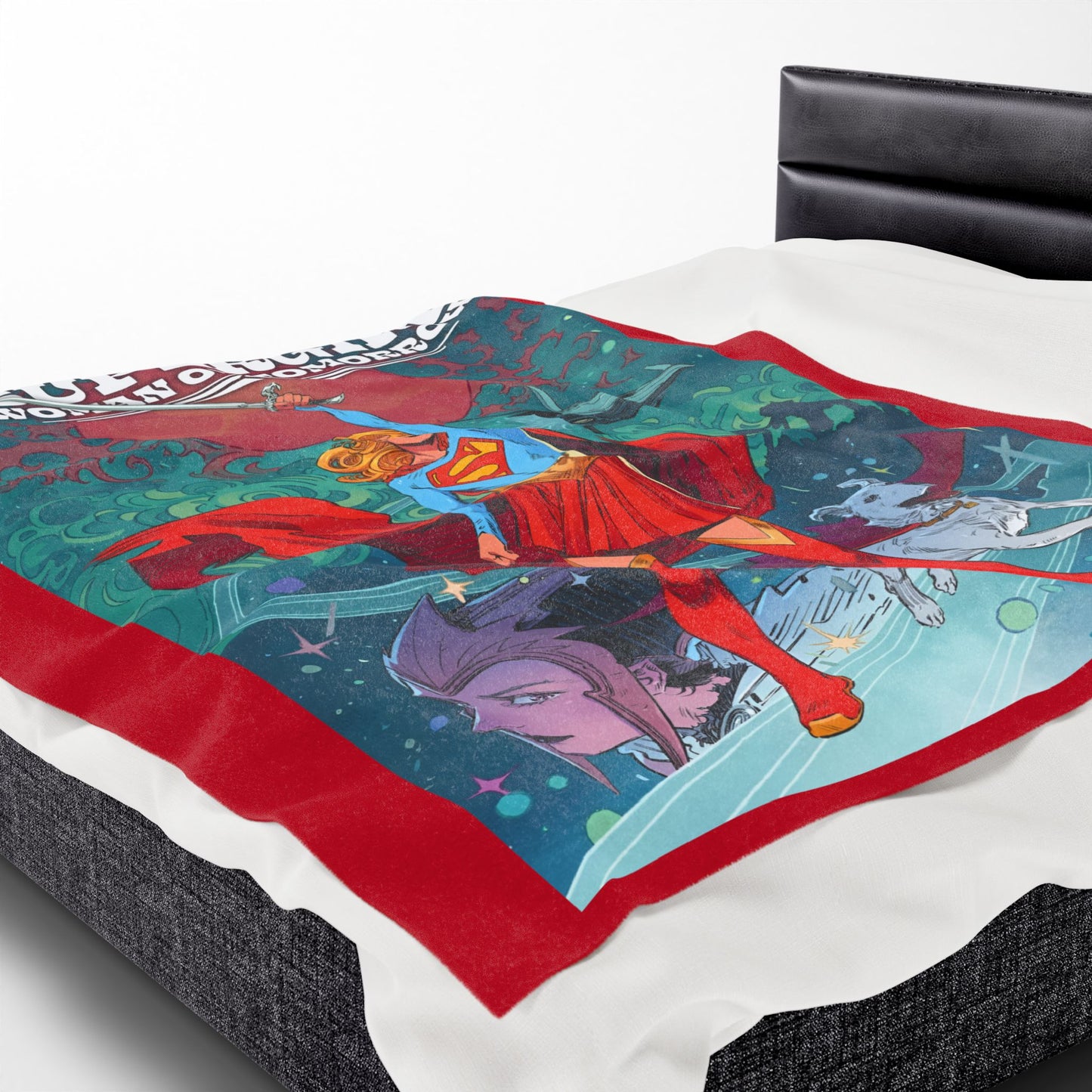 Supergirl Woman of Tomorrow Velveteen Plush Blanket 60x80" - Kara and Krypto - DC Comics - Upcoming 2026 Movie