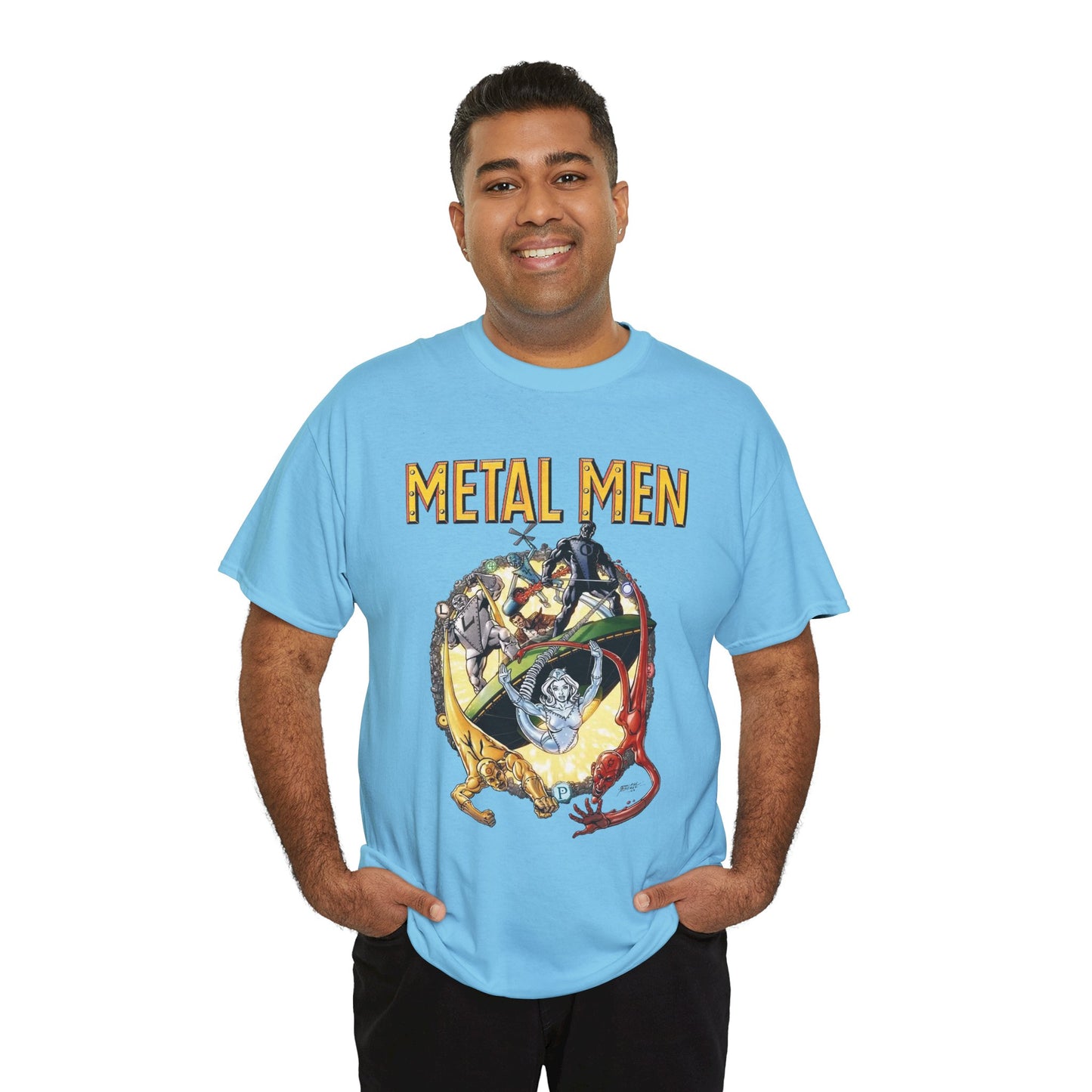 Metal Men T-Shirt - George Perez Art - DC Comics - Classic Silver Age Team - Mercury, Iron, Tin, Gold