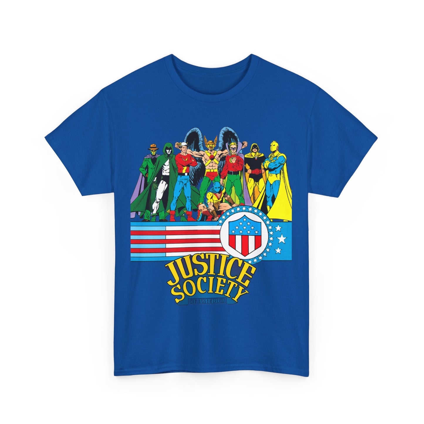 Justice Society of America T-Shirt - Amazing George Perez Art - History of the DC Universe - DC Comics - Dr Fate, Sandman, Flash, Hourman, Spectre, Hawkman