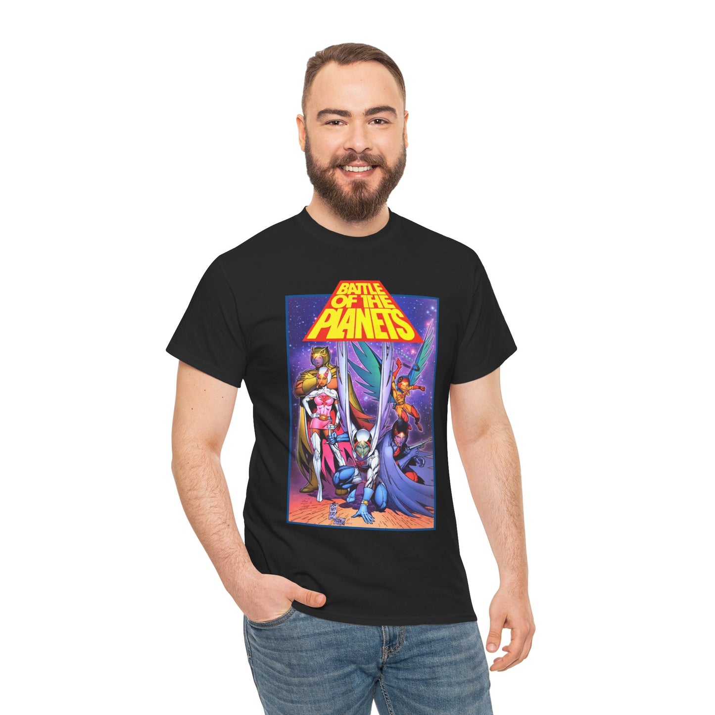 Battle of the Planets T-Shirt - Marc Silvestri Art - G-Force - Popular Gatchaman Cartoon - Mark, Jason, Princess, Keyop, and Tiny