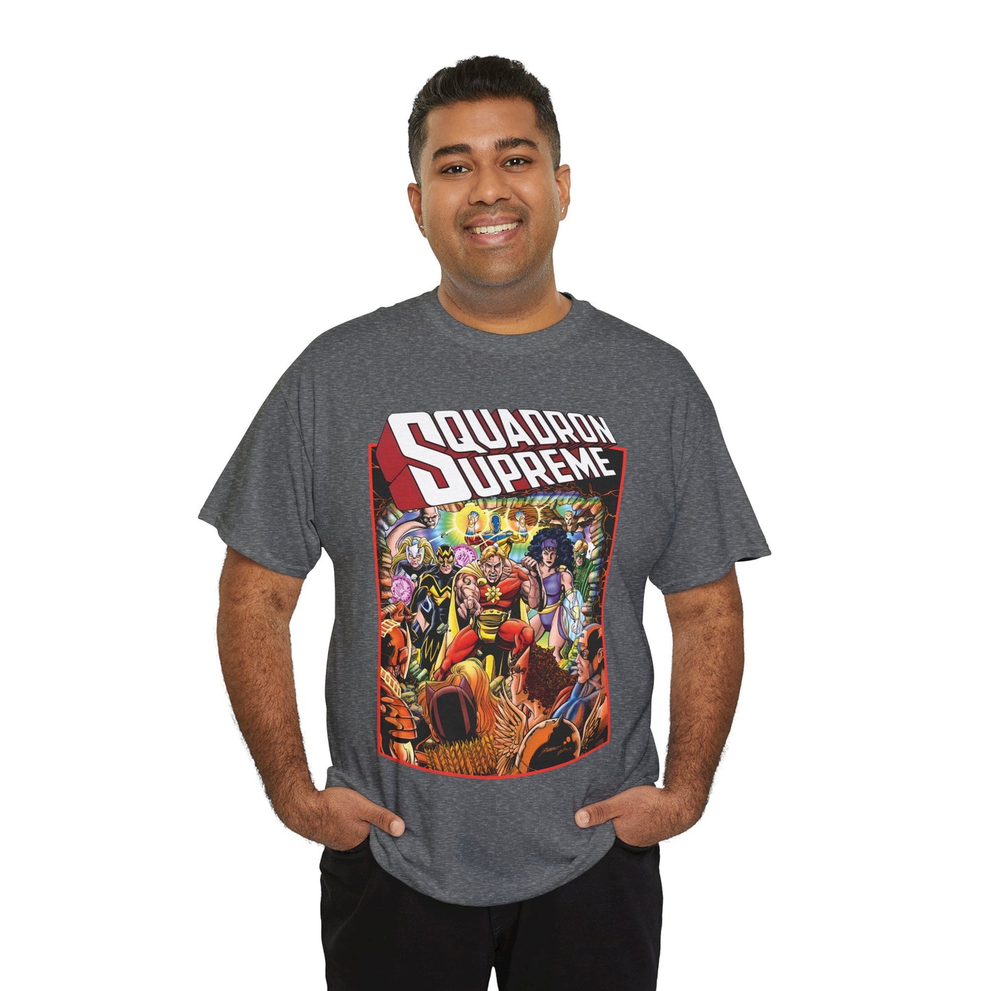 Squadron Supreme T-Shirt - George Perez Art - Hyperion, Nighthawk, Doctor Spectrum, Power Princess, Whizzer - Marvel Comics