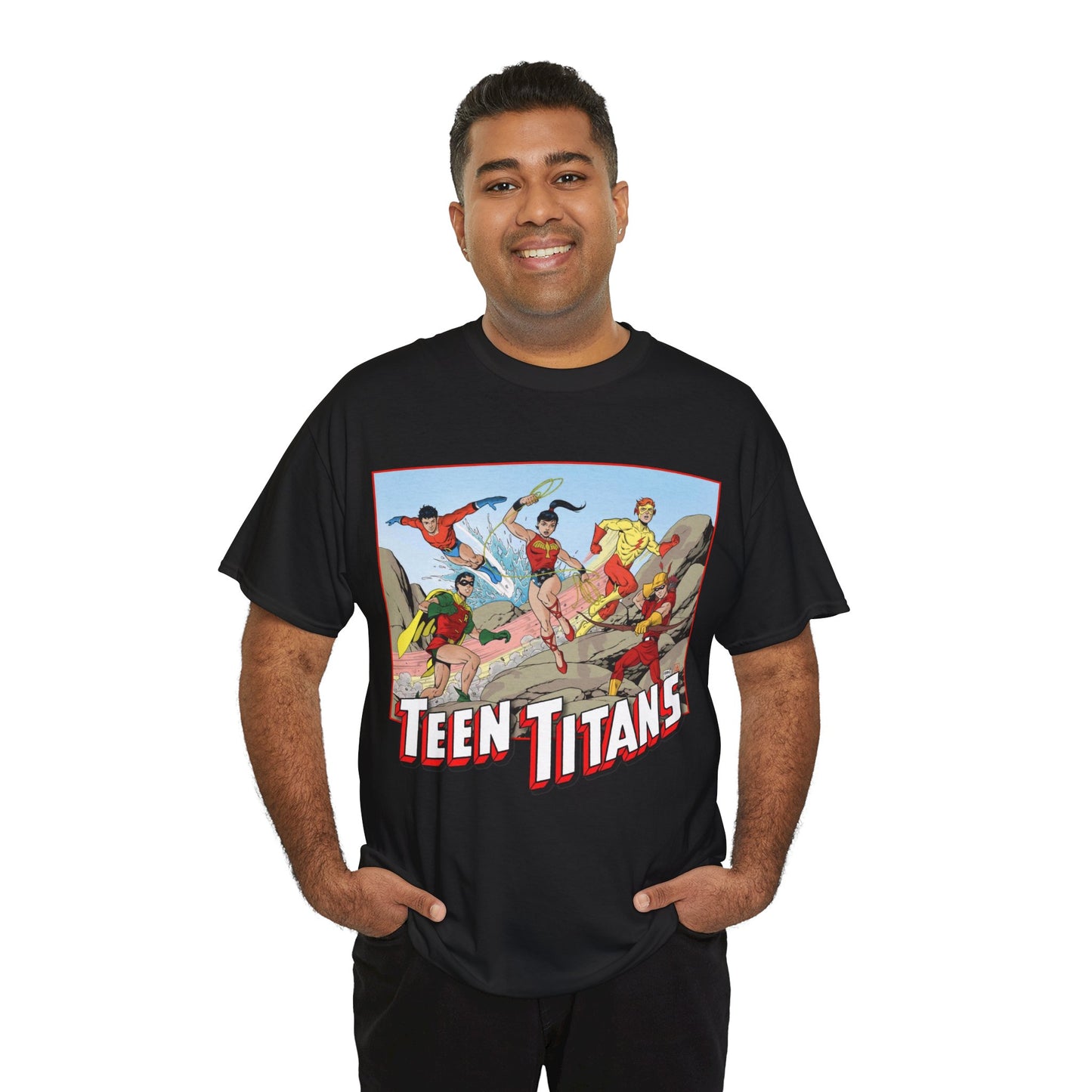 Teen Titans T-Shirt - Tom Grummett Art - Robin, Wonder Girl, Kid Flash, Speedy, Aqualad - DC Comics