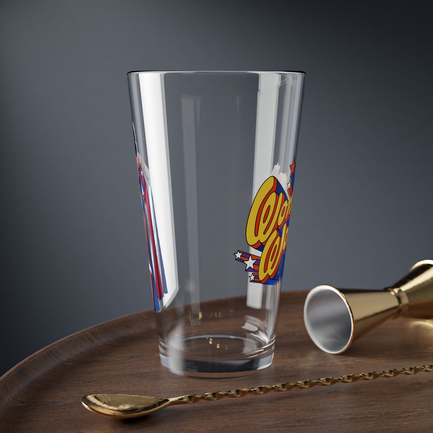 Wonder Woman Pint Glass, 16oz - Lynda Carter - Diana Prince of Paradise Island - 1970s Superhero TV - DC Comics