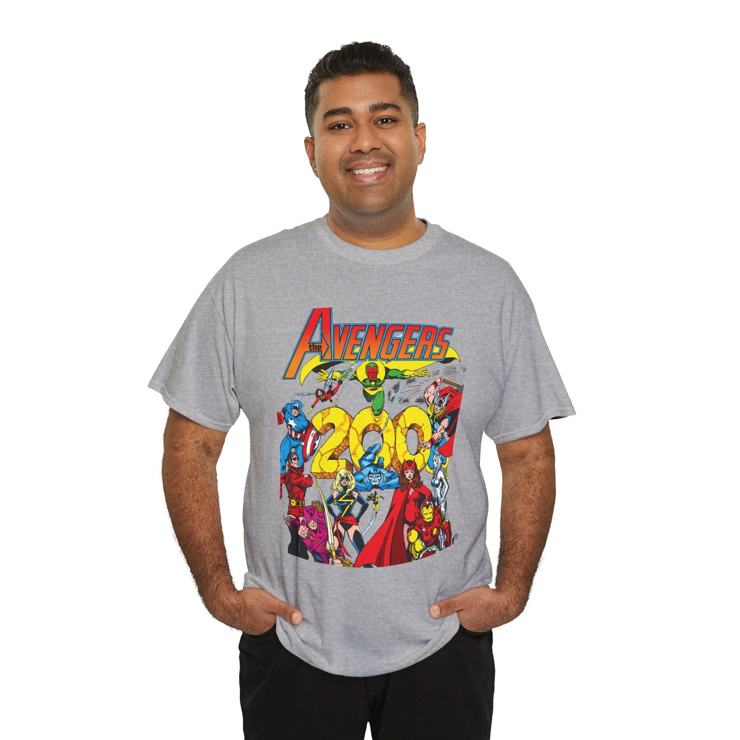 Avengers T-Shirt - George Perez Art - #200 Cover - Thor, Scarlet Witch, Iron Man, Vision, Hawkeye, Beast, Jocasta, Wasp, Captain America, Wonder Man