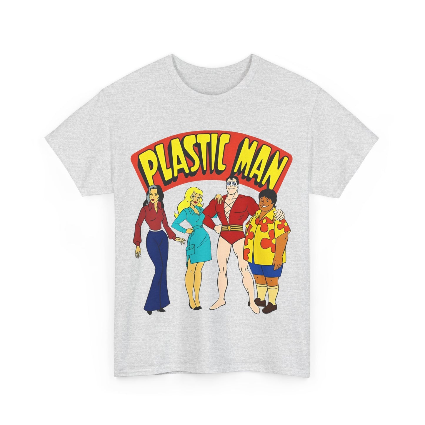 Plastic Man T-Shirt - Penny, Hula-Hula - Ruby-Spears Saturday Morning Cartoon 1980s - DC Comics Character