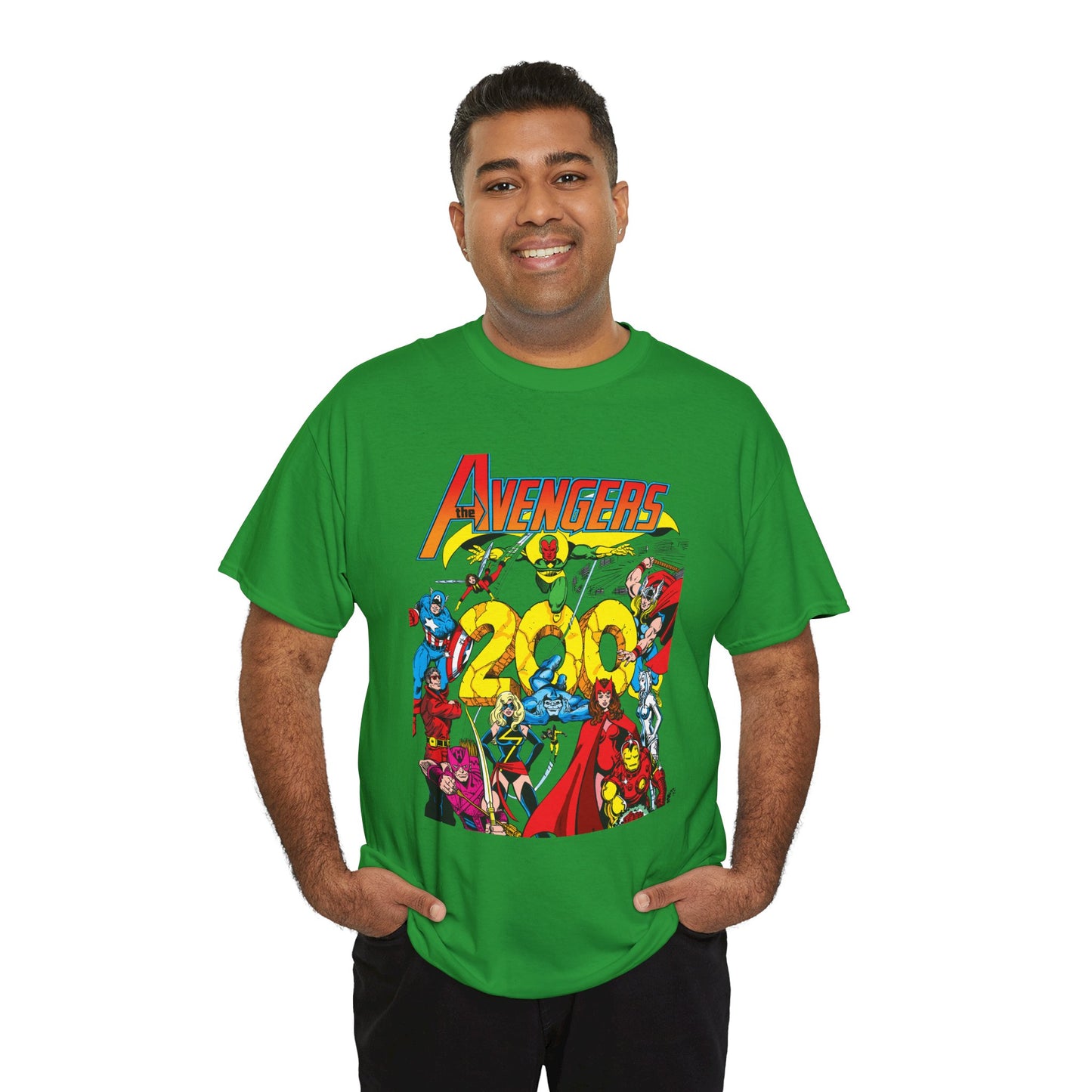 Avengers T-Shirt - George Perez Art - #200 Cover - Thor, Scarlet Witch, Iron Man, Vision, Hawkeye, Beast, Jocasta, Wasp, Captain America, Wonder Man
