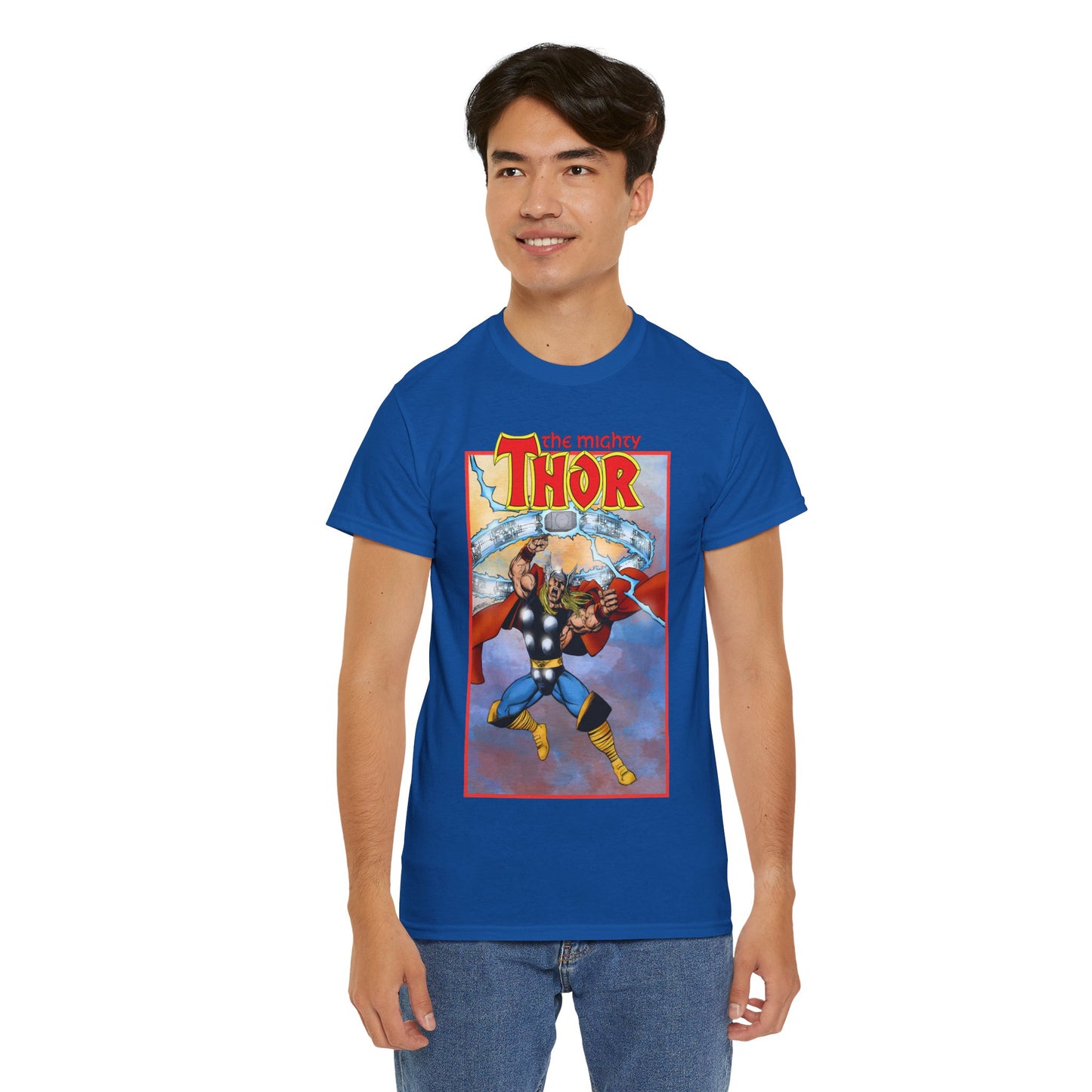 The Mighty Thor T-Shirt - George Perez Art - Mjolnir - Avengers Member - God of Thunder - Asgard Warrior - Marvel Comics