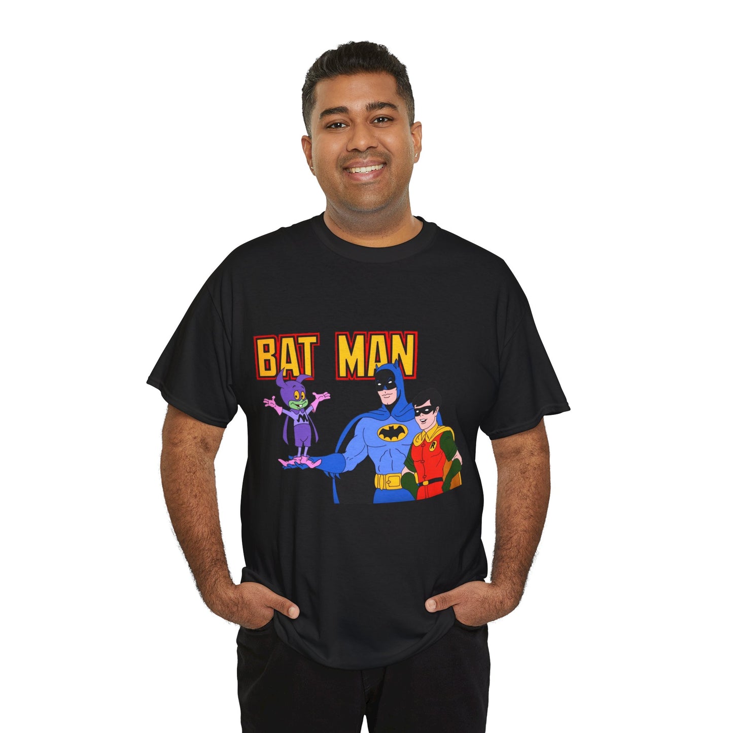 Batman, Robin & Bat-Mite T-Shirt - The New Adventures of Batman - 1970s Filmation DC Cartoon Series - Animated Dark Knight Detective