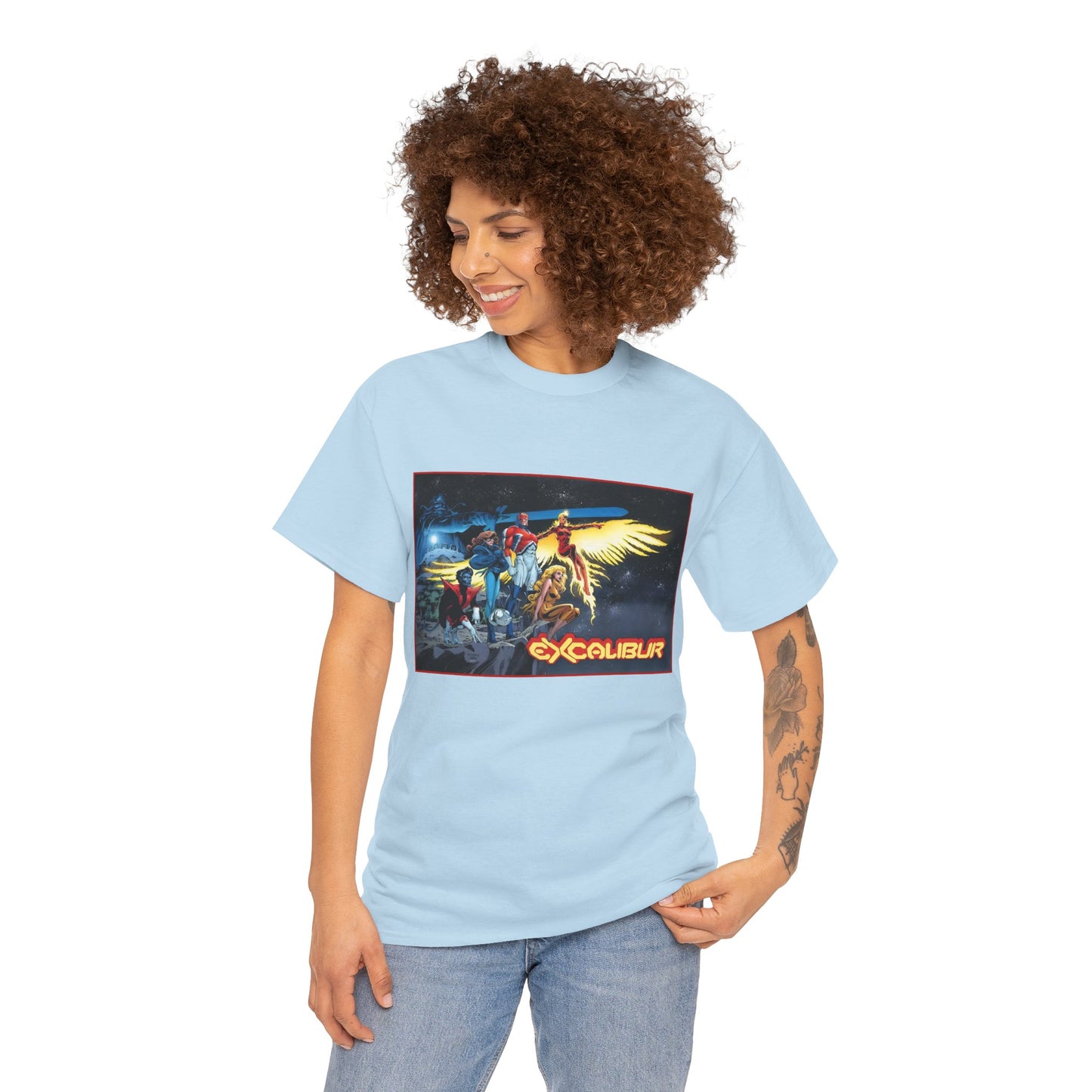 Excalibur T-Shirt - Alan David Art - Captain Britain, Nightcrawler, Shadowcat, Rachel Summers, Meggan - X-Men Series - UK Mutant Team - Marvel Comics