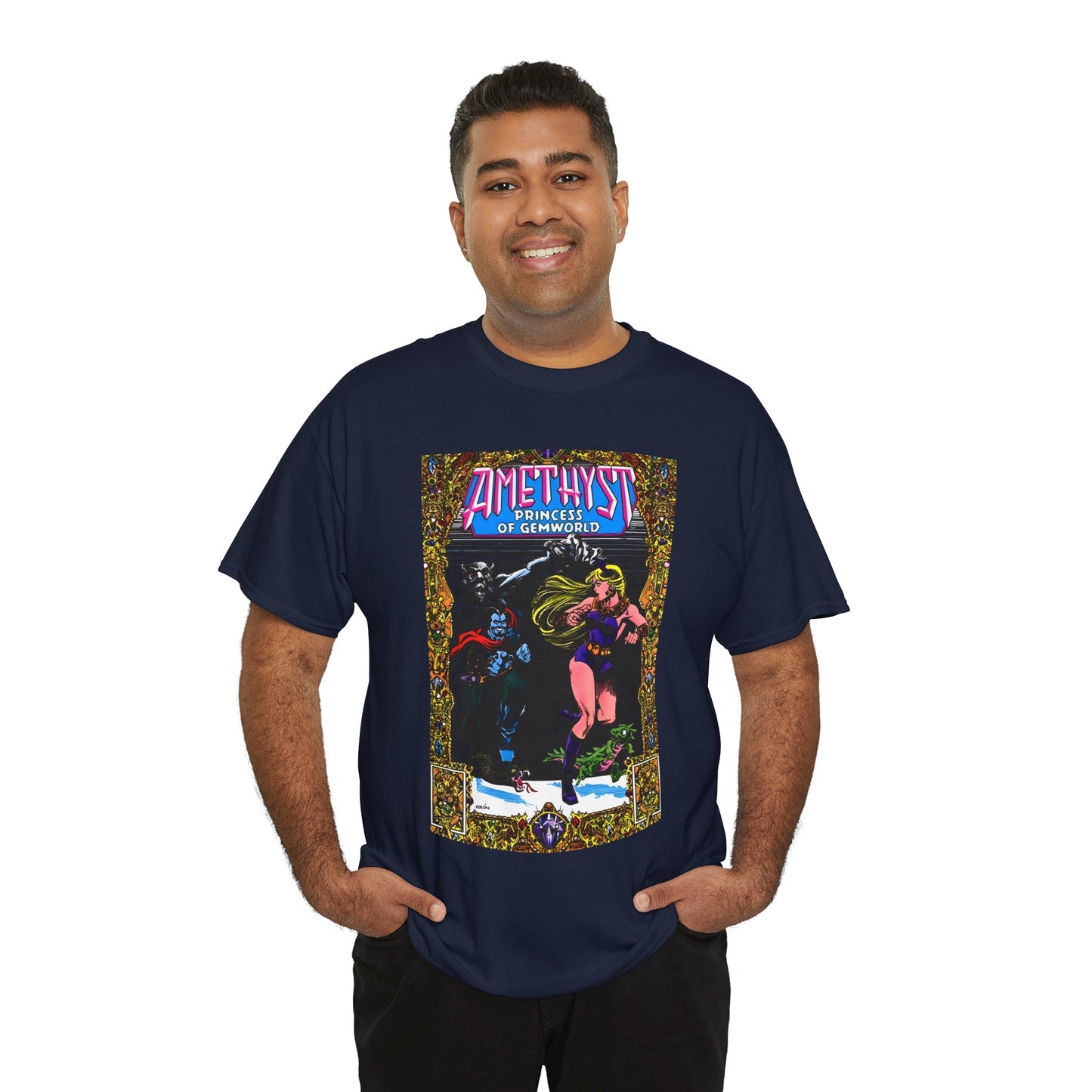 Amethyst Princess of Gemworld T-Shirt - Ernie Colon Art - Bejeweled Cover - Dark Opal - DC Comics