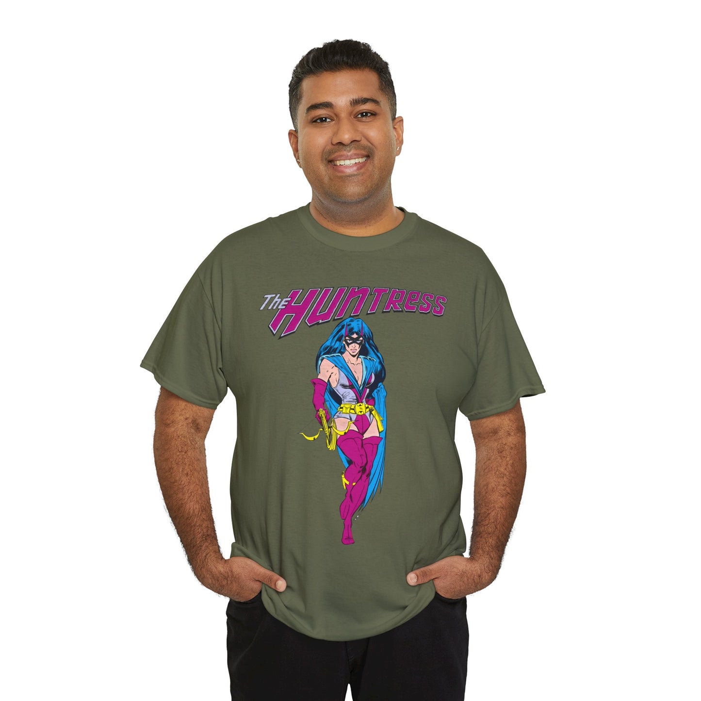 Huntress T-Shirt - Joe Staton Art - Helena Wayne, Daughter of Earth 2 Batman & Catwoman - Pre-Crisis JSA Member - DC Comics