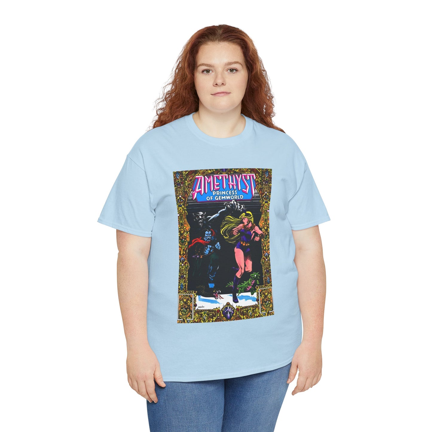 Amethyst Princess of Gemworld T-Shirt - Ernie Colon Art - Bejeweled Cover - Dark Opal - DC Comics