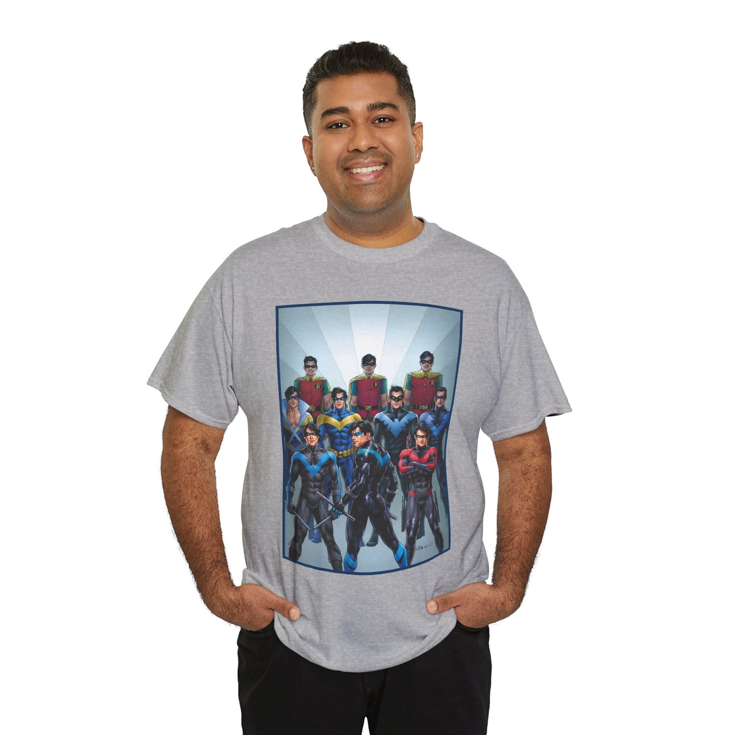 Nightwing Through the Ages T-Shirt - Nicola Scott Art - Dick Grayson, Robin the Boy Wonder - Batman Sidekick - New Teen Titans Leader - DC Comics