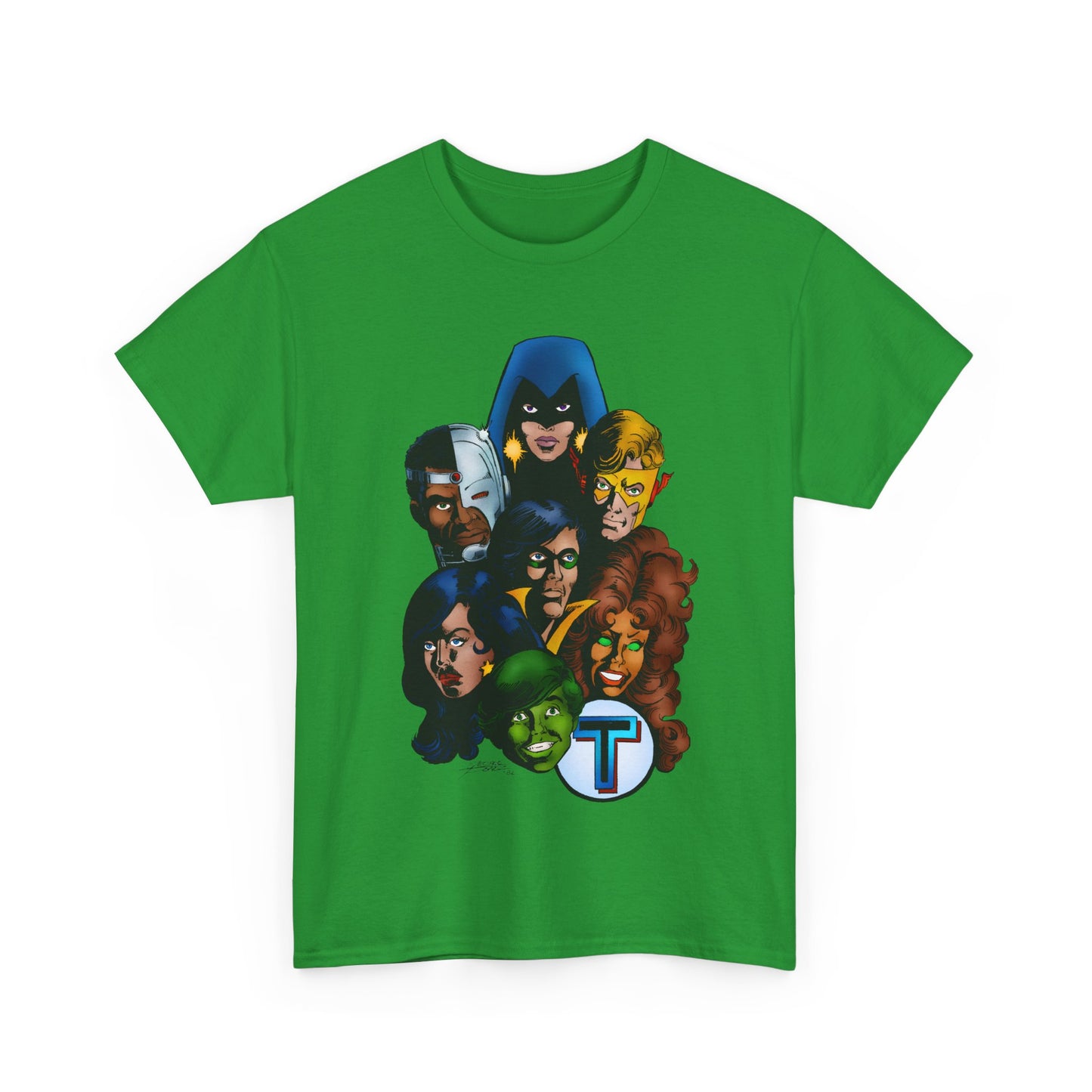 New Teen Titans T-Shirt - George Perez Art - Robin, Wonder Girl, Cyborg, Raven, Starfire, Kid Flash - DC Comics