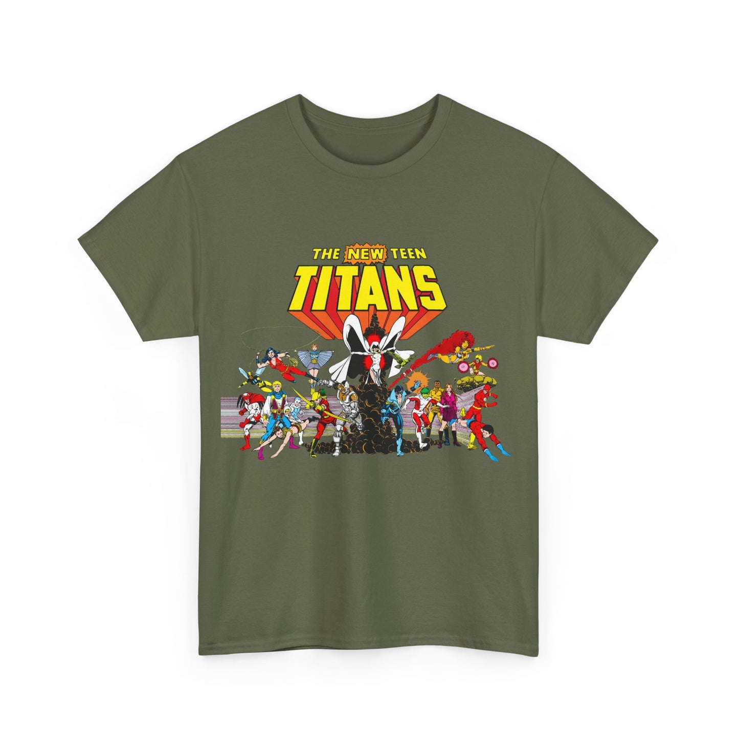 New Teen Titans T-Shirt - George Perez Art - Nightwing, Starfire, Cyborg, Speedy, Bumblebee, Hawk, Dove, Speedy, Wonder Girl, Terra, Lilith - DC Comics