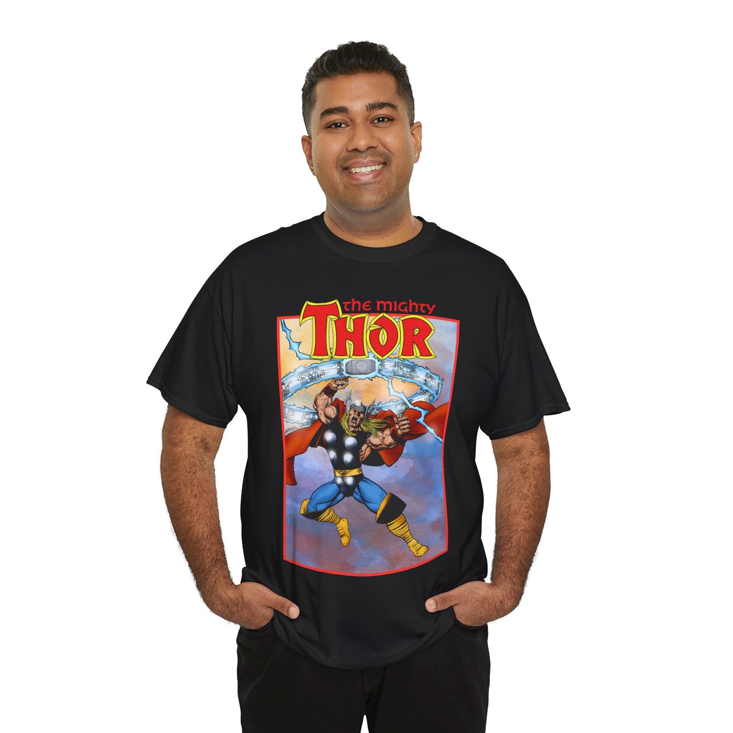 The Mighty Thor T-Shirt - George Perez Art - Mjolnir - Avengers Member - God of Thunder - Asgard Warrior - Marvel Comics