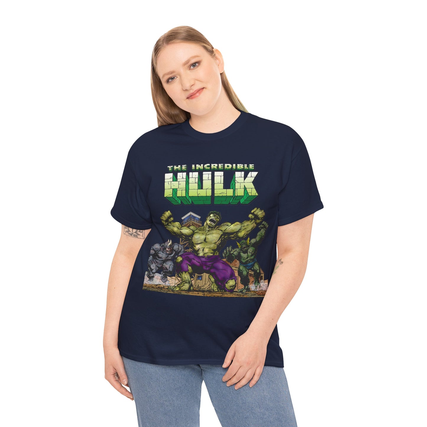 Incredible Hulk T-Shirt - Classic John Byrne Art - Rhino, Abomination - Marvel Comics - Bruce Banner