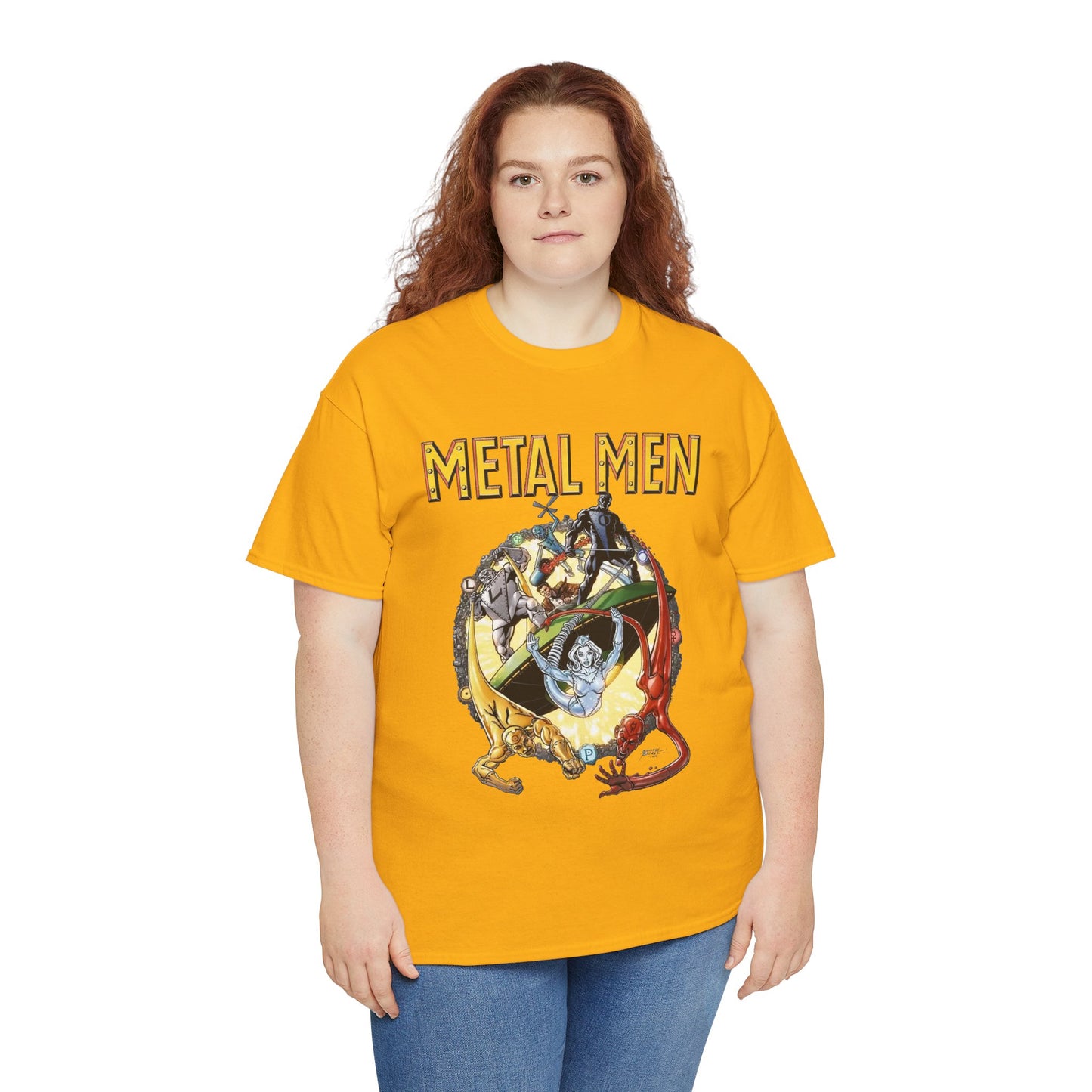 Metal Men T-Shirt - George Perez Art - DC Comics - Classic Silver Age Team - Mercury, Iron, Tin, Gold