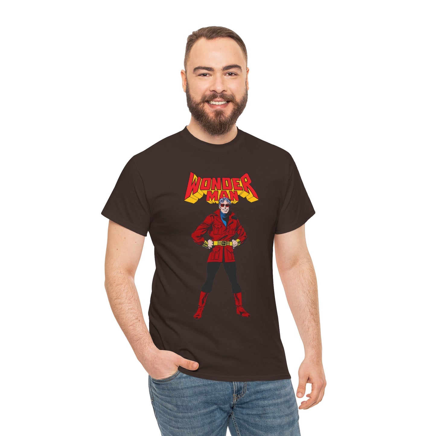 Wonder Man T-Shirt - George Perez Art - West Coast Avengers - Marvel Comics - Simon Williams - Safari Jacket Look