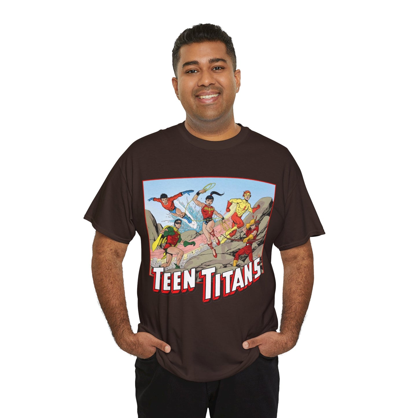 Teen Titans T-Shirt - Tom Grummett Art - Robin, Wonder Girl, Kid Flash, Speedy, Aqualad - DC Comics