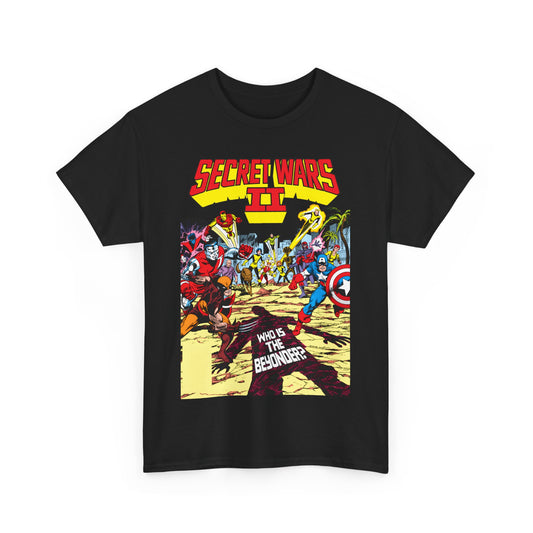 Secret Wars II T-Shirt - John Byrne Art - X-Men, New Mutants, Captain America - The Beyonder - Marvel Comics Series, 1980s
